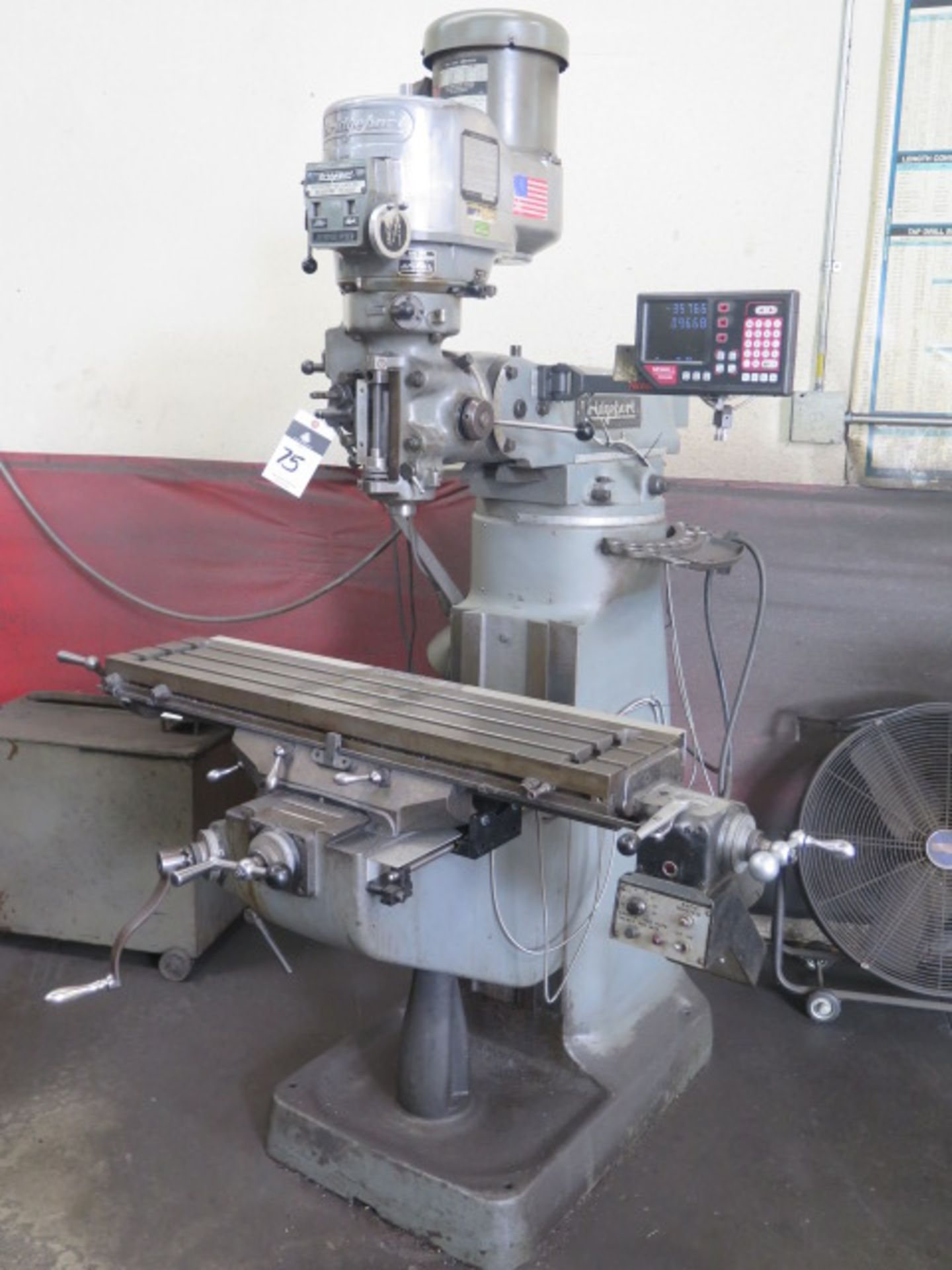 Bridgeport Vertical Mill s/n 259429 w/ Newall NMS300 Programmable DRO, 2Hp Motor, 60-4200 Dial