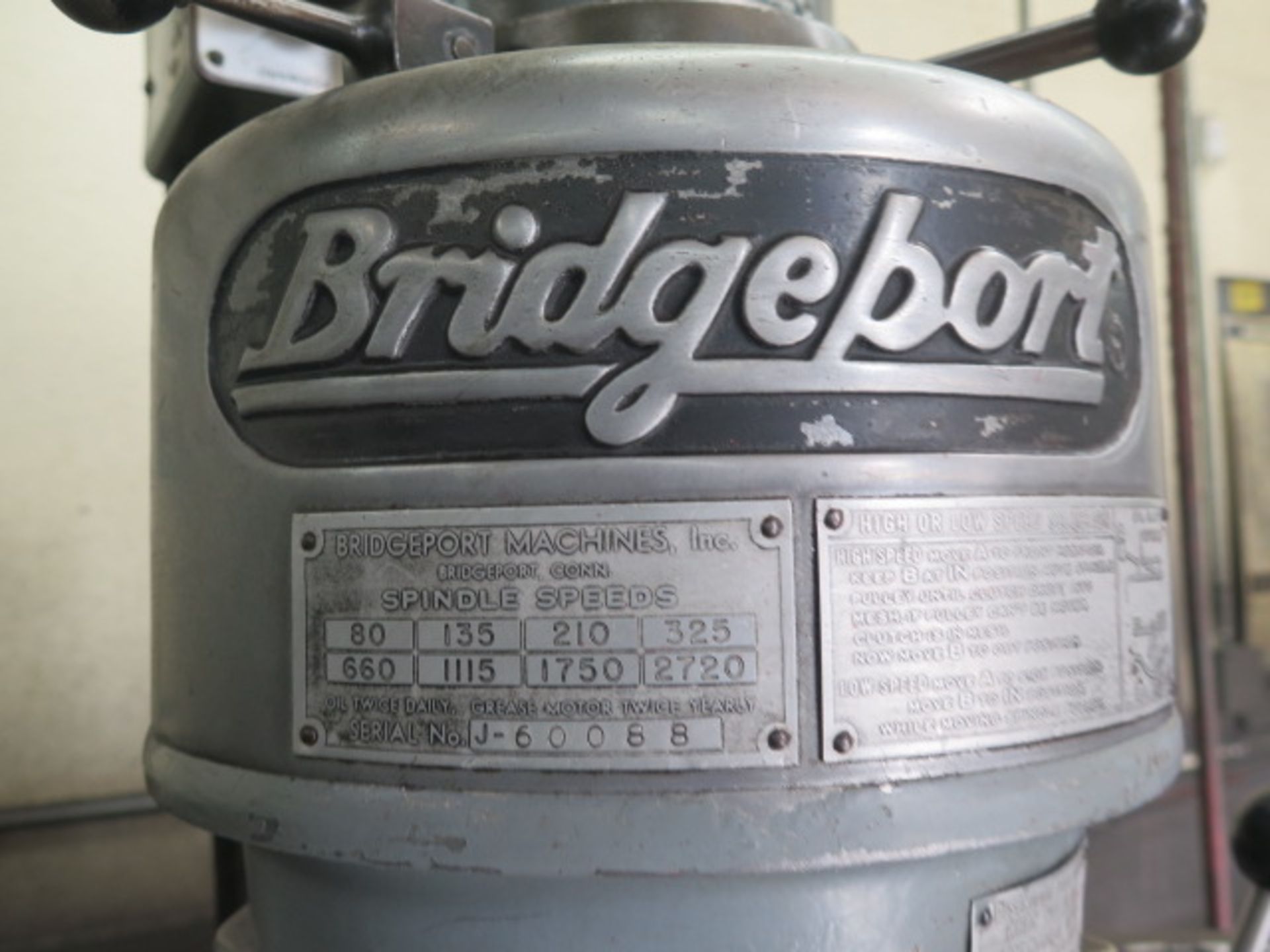 Bridgeport Vertical Mill w/ Newall DP700 Programmable DRO, 1.5Hp Motor, 80-2720 RPM, 8-Speeds, Power - Image 9 of 9