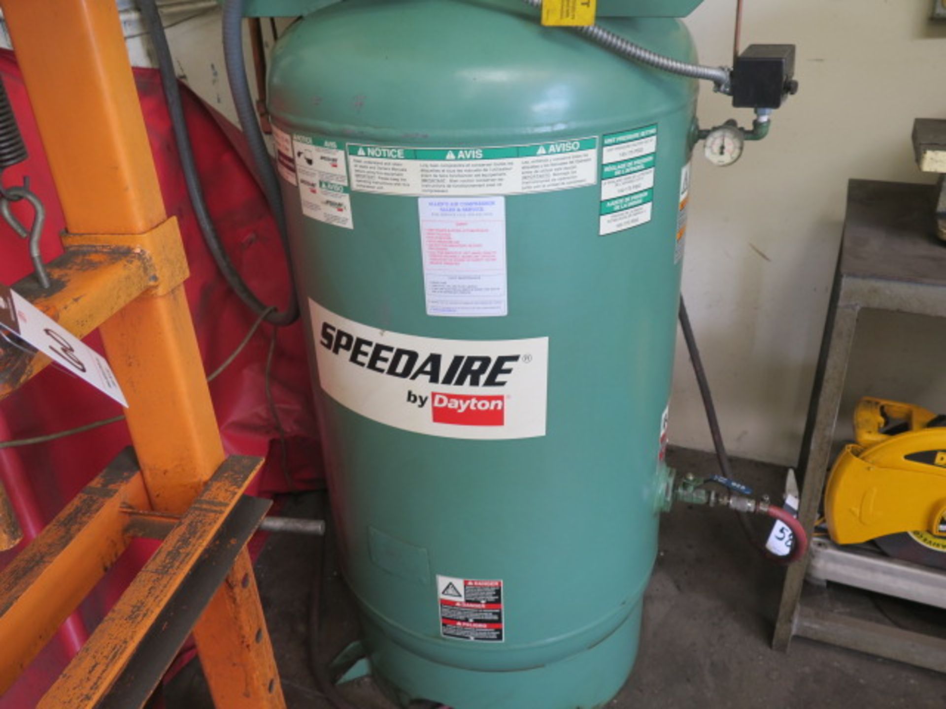 Speedaire 5Hp Vertical Air Compressor w/ 80 Gallon Tank - Image 4 of 5