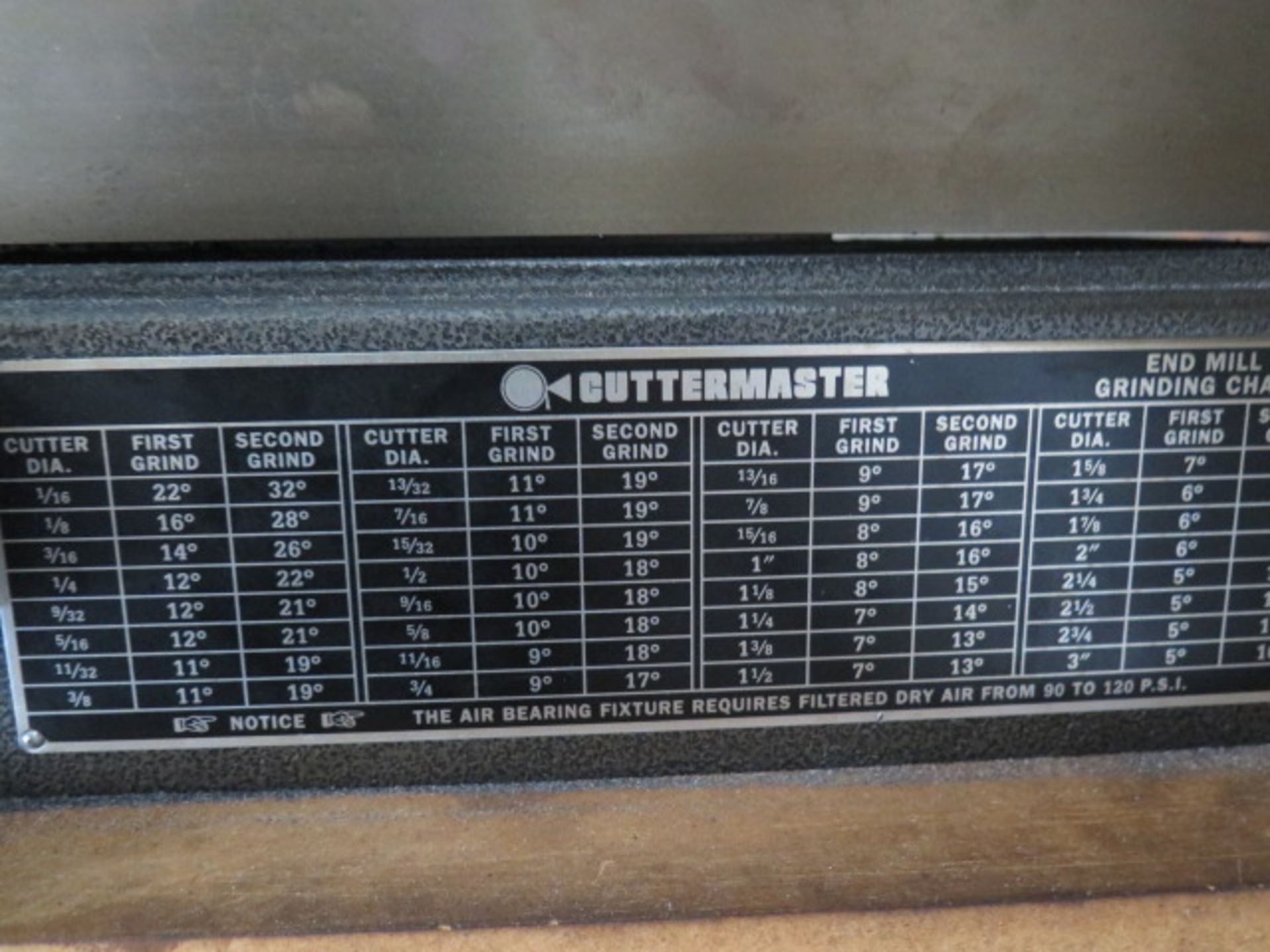 Cuttermaster MG-30 Tool and Cutter Grinder s/n 5224 w/ 5C Air Fixture - Image 6 of 7