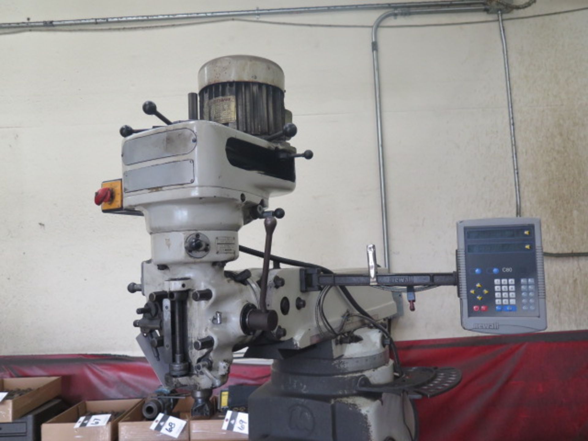 Maxmill AM-3VF Vertical Mill s/n 041339 w/ Newall C80 Programmable DRO, 3Hp Motor, 80-5440 RPM, 16- - Image 3 of 8