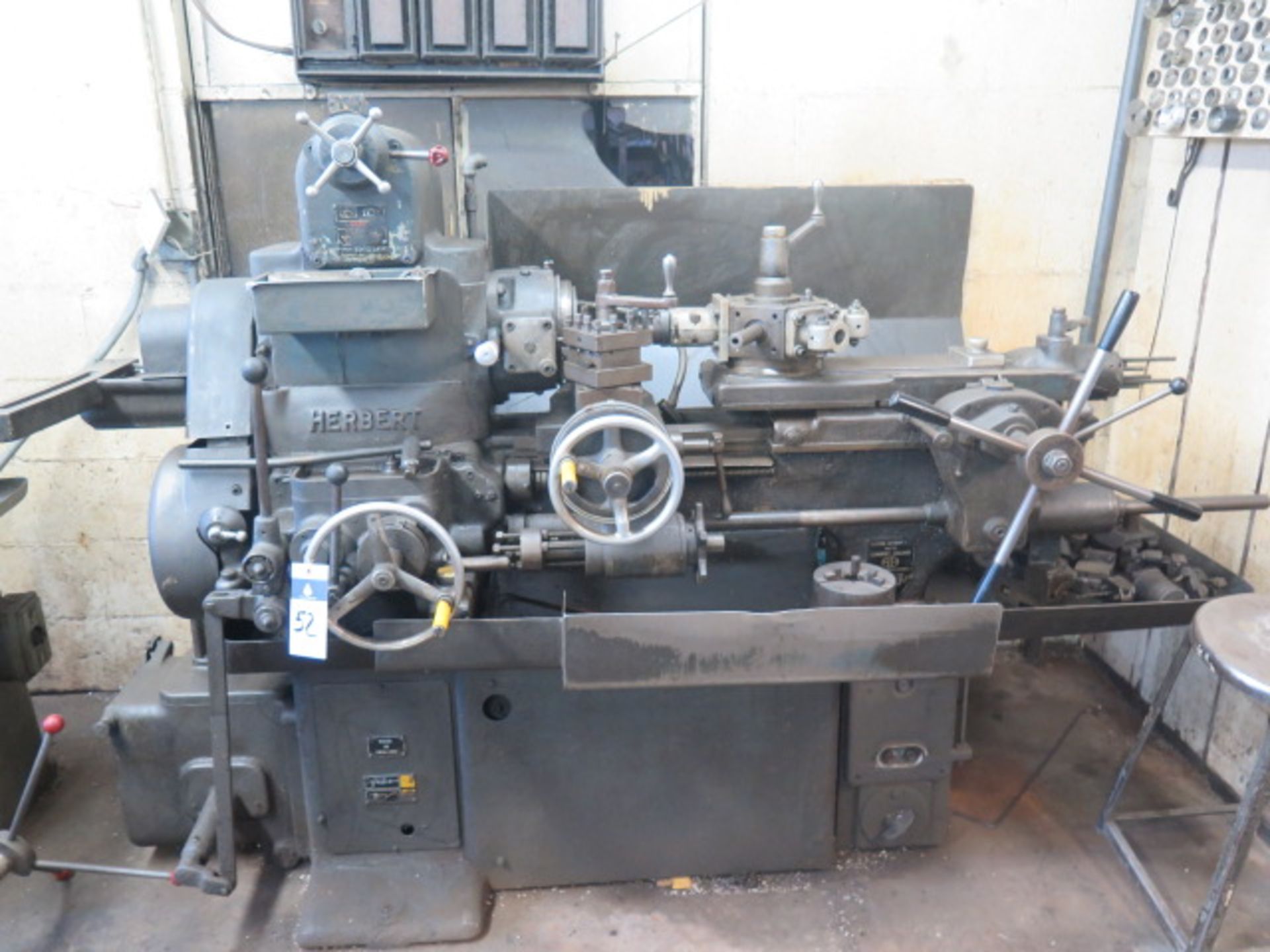 Herbert Turret Lathe w/ 50-2550 RPM, 6-Station Turret, Colleted Spindle, Coolant