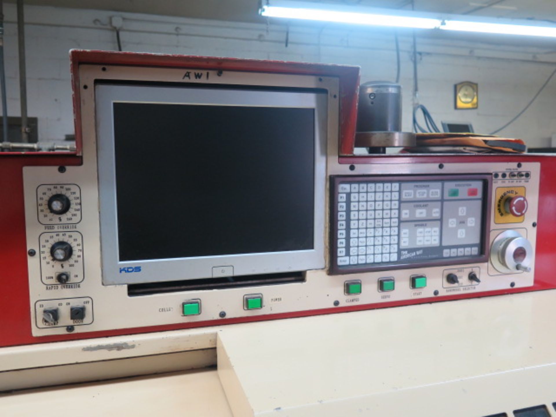 1995 American Way AW-100 CNC Cross Slide Lathe s/n 600L-109043 w/ American Way Controls, 5C Spindle, - Image 5 of 11