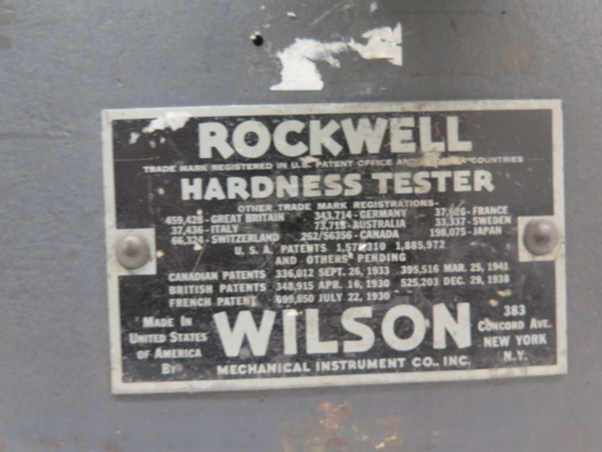 Wilson mdl. 4JR Rockwell Hardness Tester - Image 6 of 6