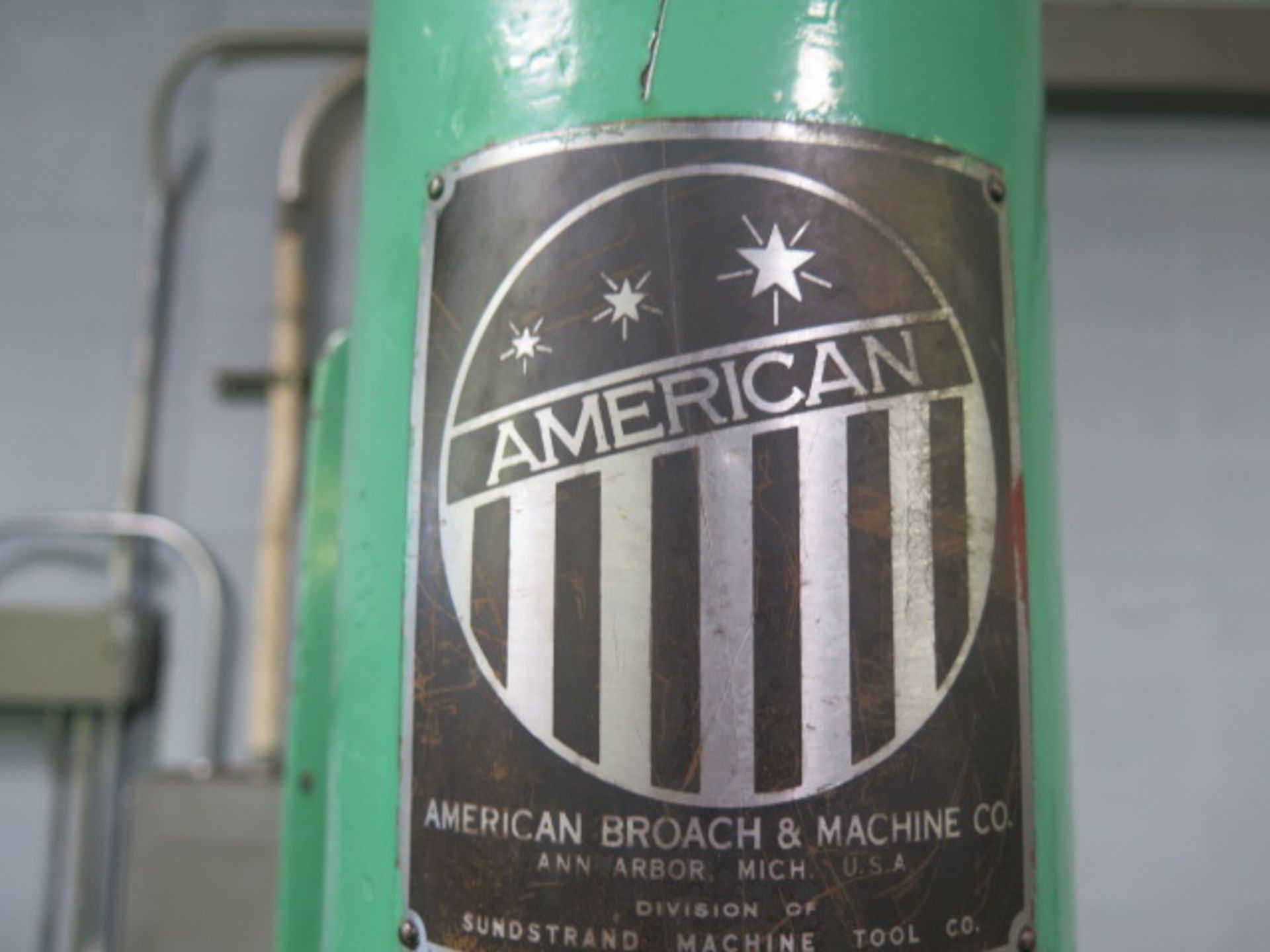 American Broach & Machine Type V-1 ½-4 4 Ton Hydraulic Vertical Broaching Machine s/n 2998 w/ 8” x - Image 7 of 7