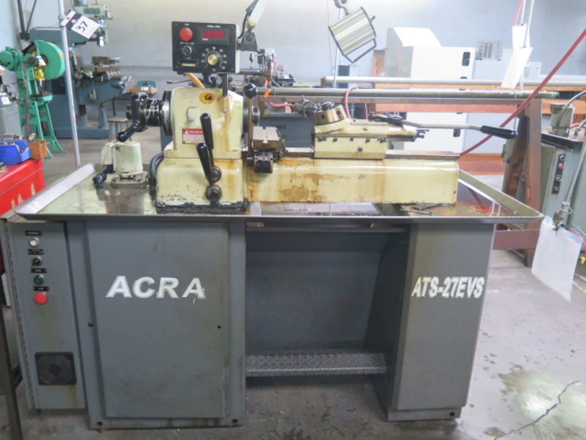 2007 Acra ATS-27EVS Narrow Bed Second OP Lathe s/n 960139 w/ 0-4000 Dial RPM with Digital Speed