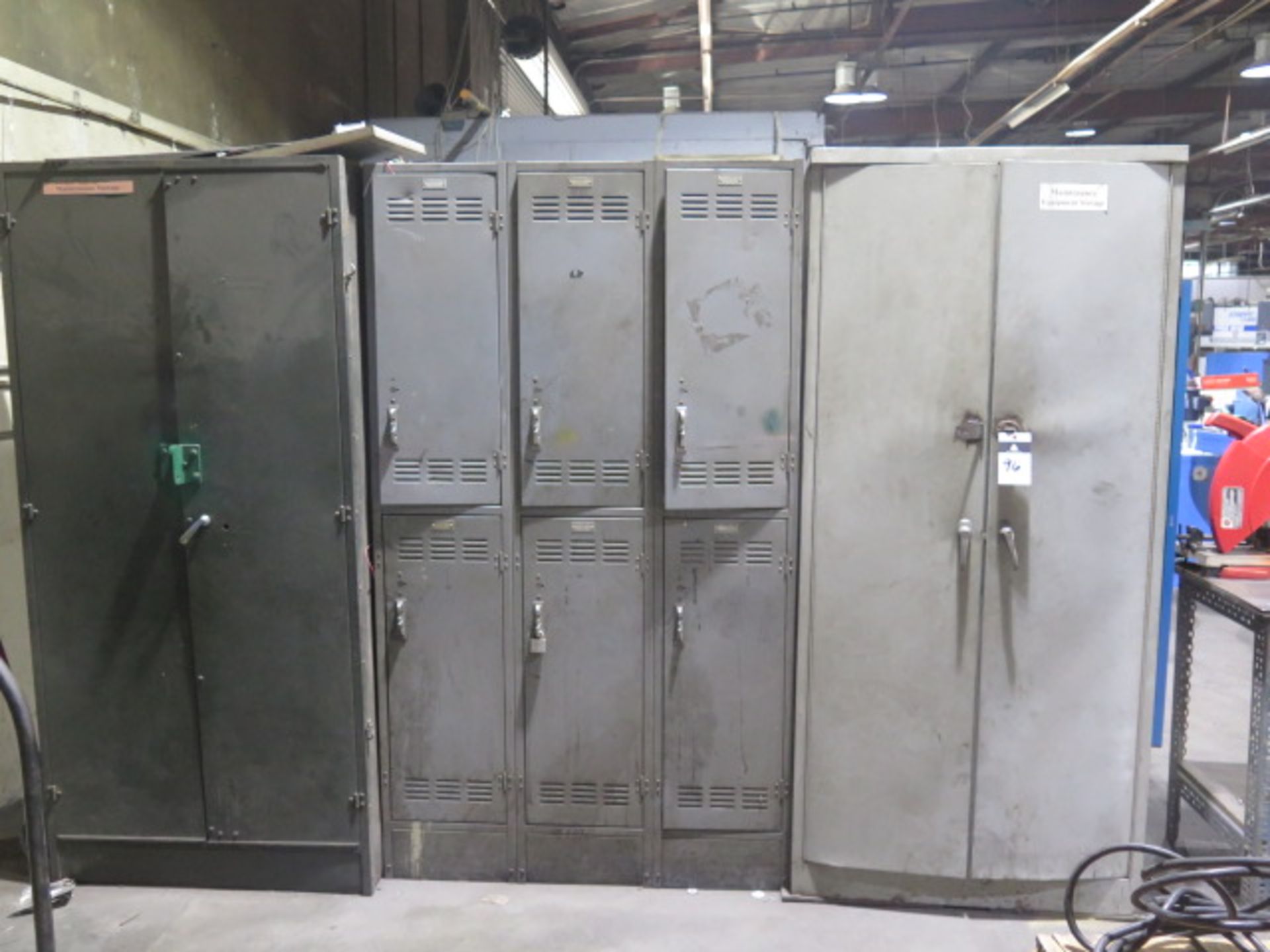 Storage Cabinets and Employee Lockers w/ Misc