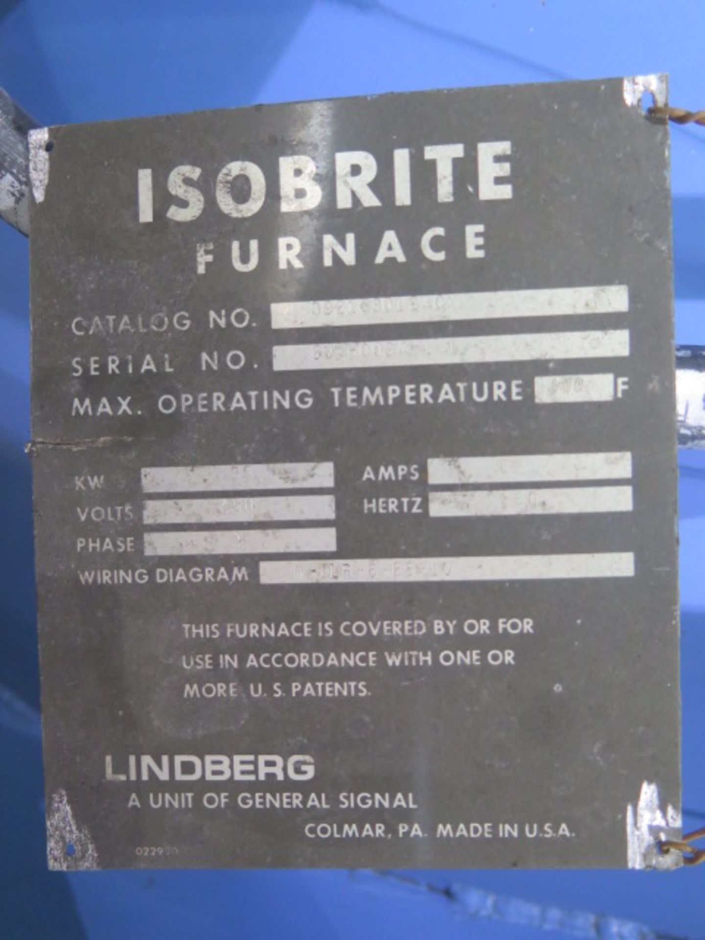 Lindburg Isobrite mdl. 0921830124CX 1400 Deg F Vacuum Furnace s/n 80-60024-1-1 w/ Lindburg - Image 8 of 11