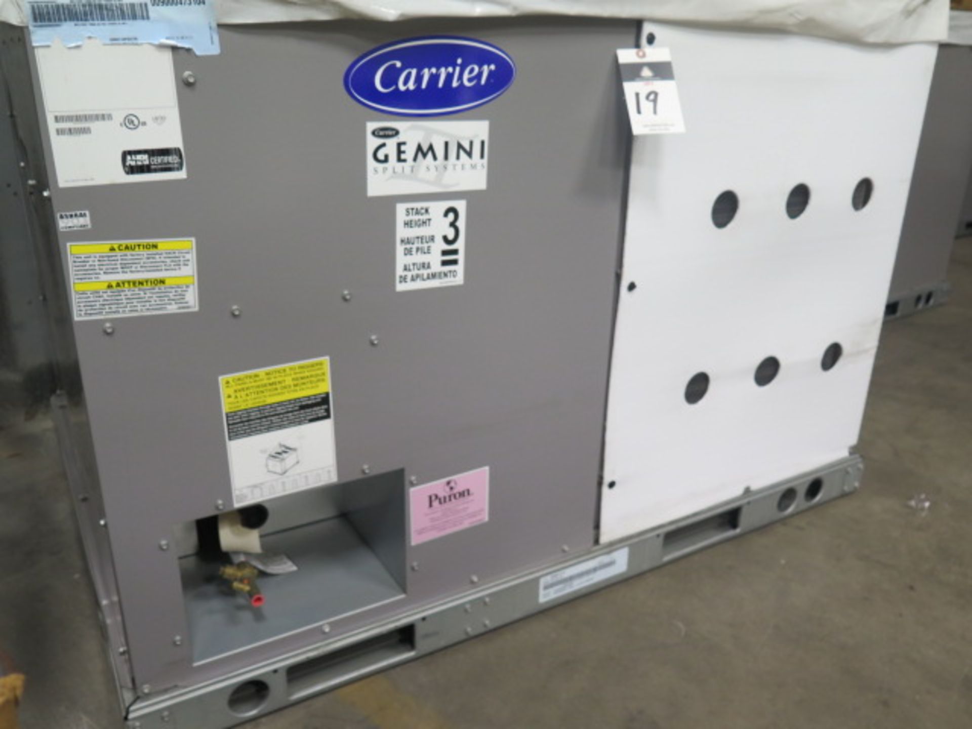 Carrier “Gemini Split Systems” 38AUQB08A0A6-0A0C0 7.5 Ton Dual Voltage Heat Pump Air Conditioners, - Image 3 of 9