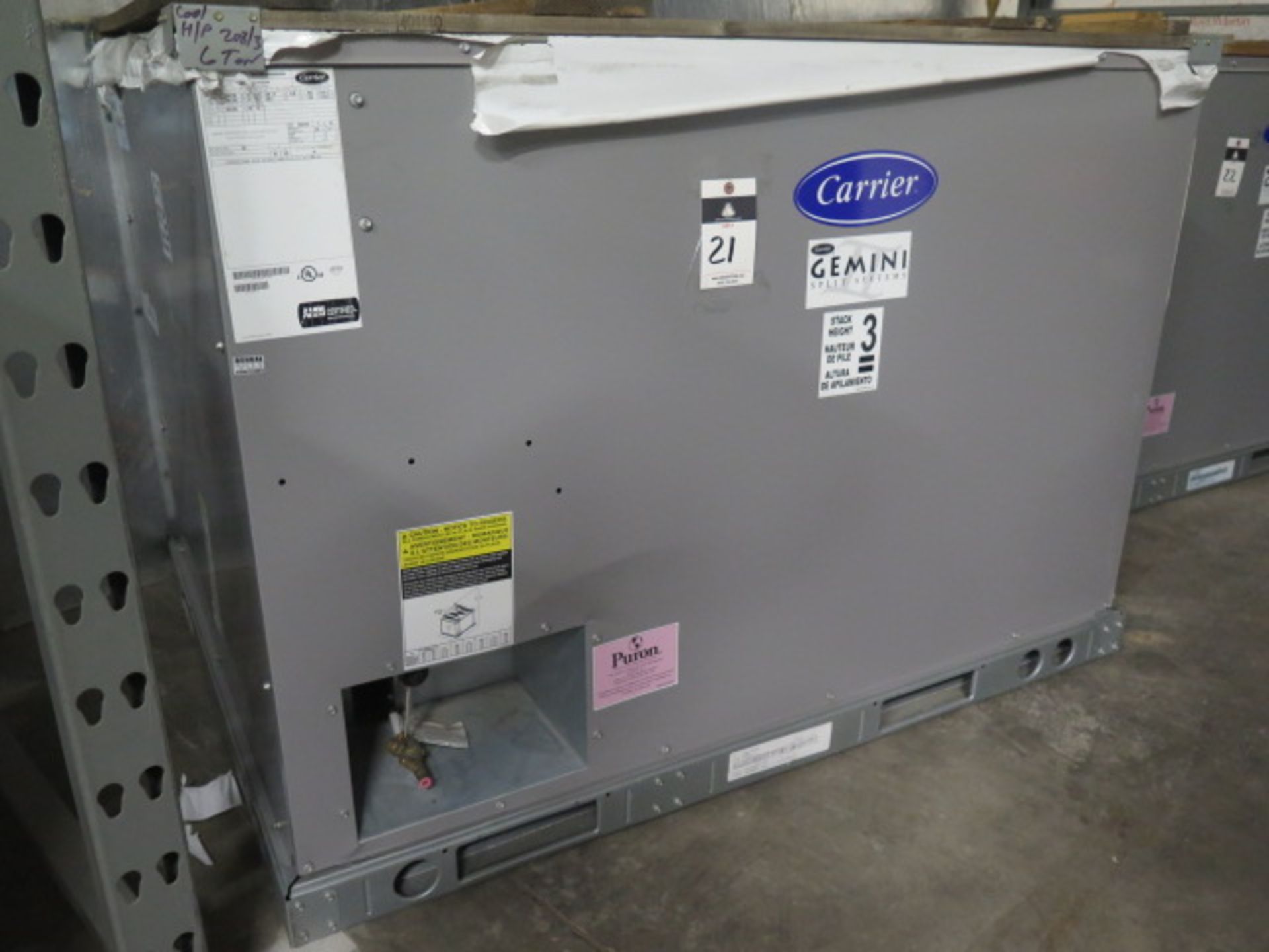 Carrier “Gemini Split Systems” 38AUQA07A0A5-0A0A0 6 Ton Dual Voltage Heat Pump Air Conditioners, - Image 3 of 8
