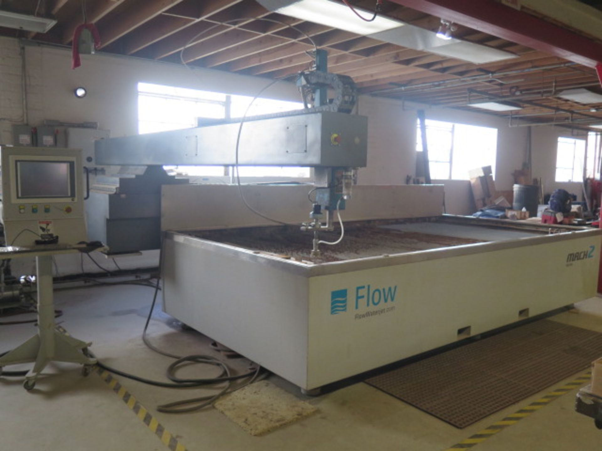 2013 Flow Mach-2 4020b mdl. M2 4020B CNC Waterjet Contour Machine w/ Flow Pedestal Controls, mdl.