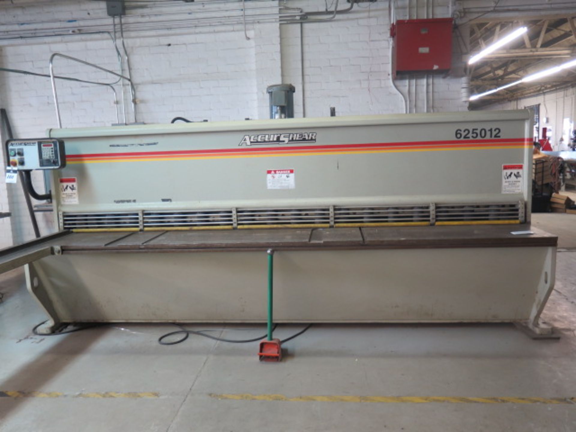 2002 Accurshear 625012 ¼” Cap x 12’ CNC Hydraulic Power Shear s/n 4451 w/ Accurshear CNC Back