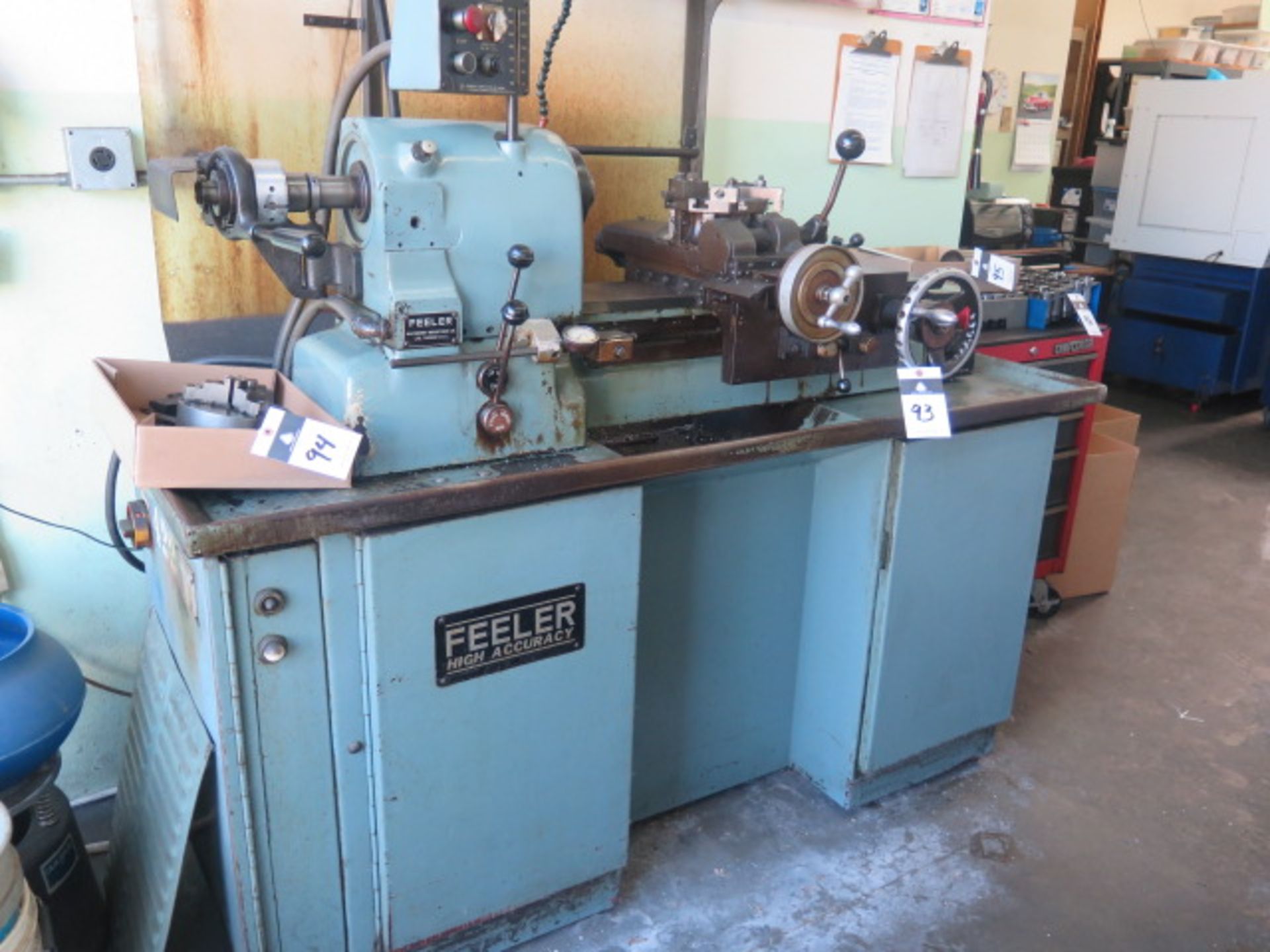 Feeler FHR-68 Hand Chucker s/n 72062 w/ 135-2955 RPM, 8-Station Turret, 5C Spindle, Power Feeds, - Image 2 of 10