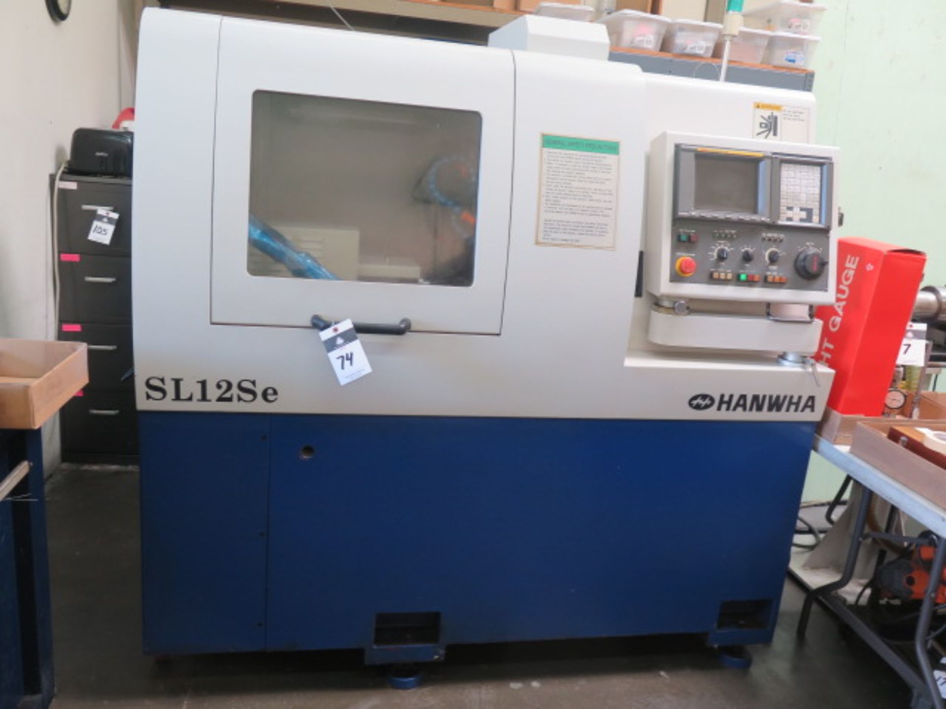 2005 Hanwa SL12Se Twin Spindle CNC Swiss Type Screw Machine s/n LA-12-B4-1141 w/ Fanuc Series 0i-