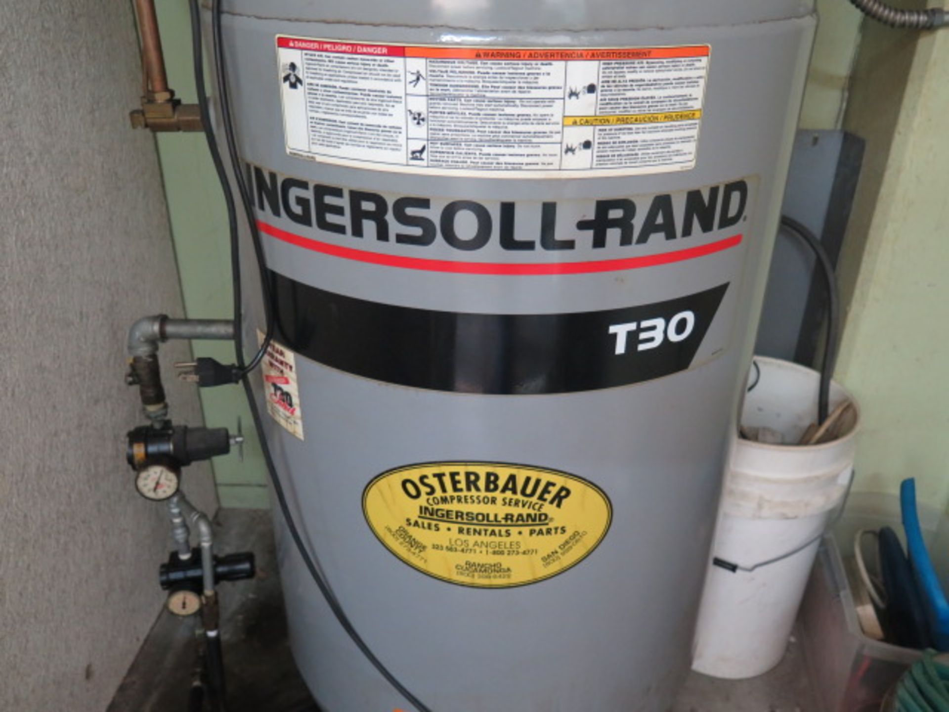 Ingersoll Rand T30 7.5Hp Vertical Air Compressor w/ 80 Gallon Tank - Image 3 of 4