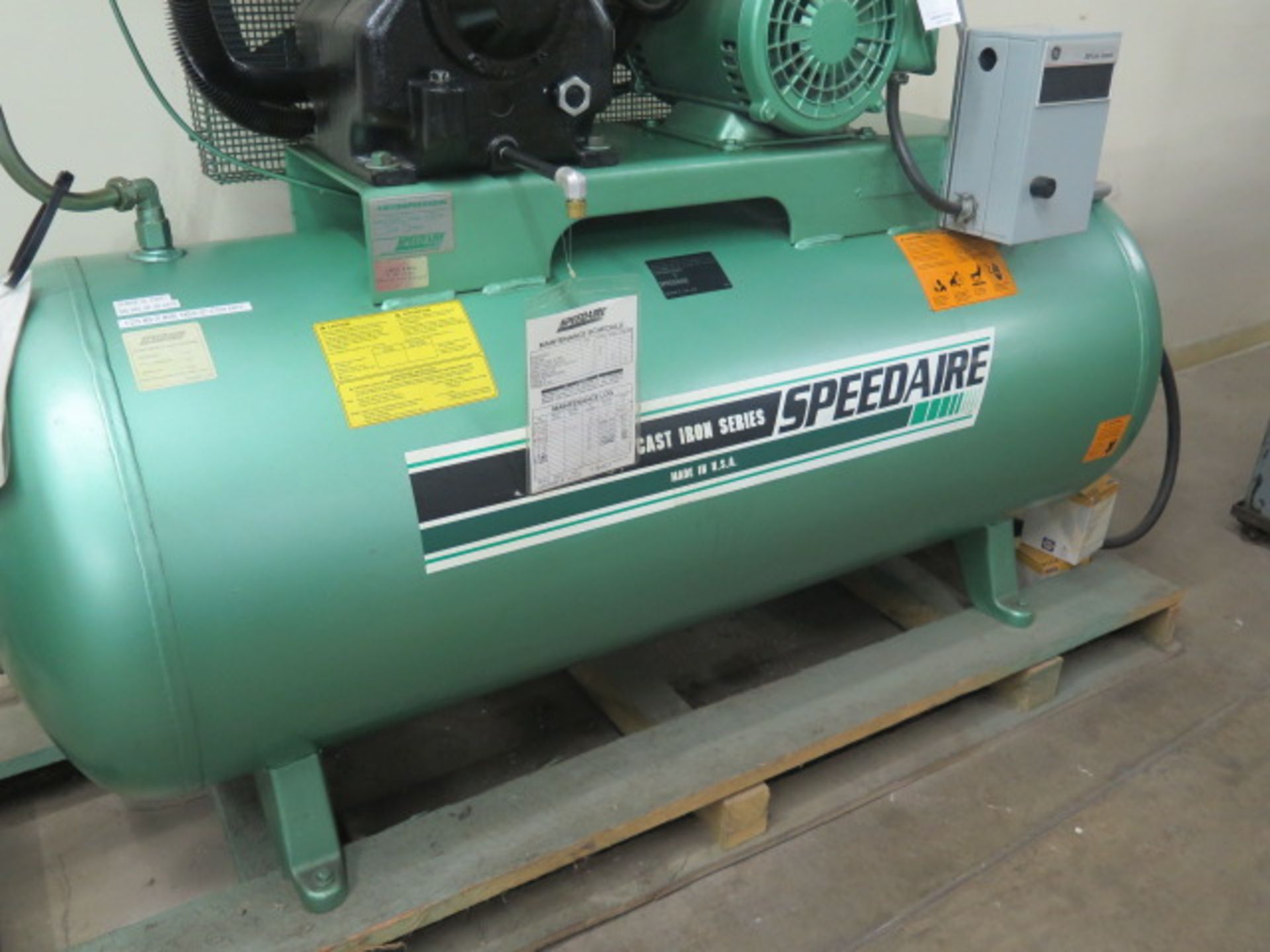 Speedaire 5Z402B-2 10Hp Horizontal Air Compressor s/n 041493L-980893 w/ 2-Stage Pump, 120 Gallon - Image 4 of 10