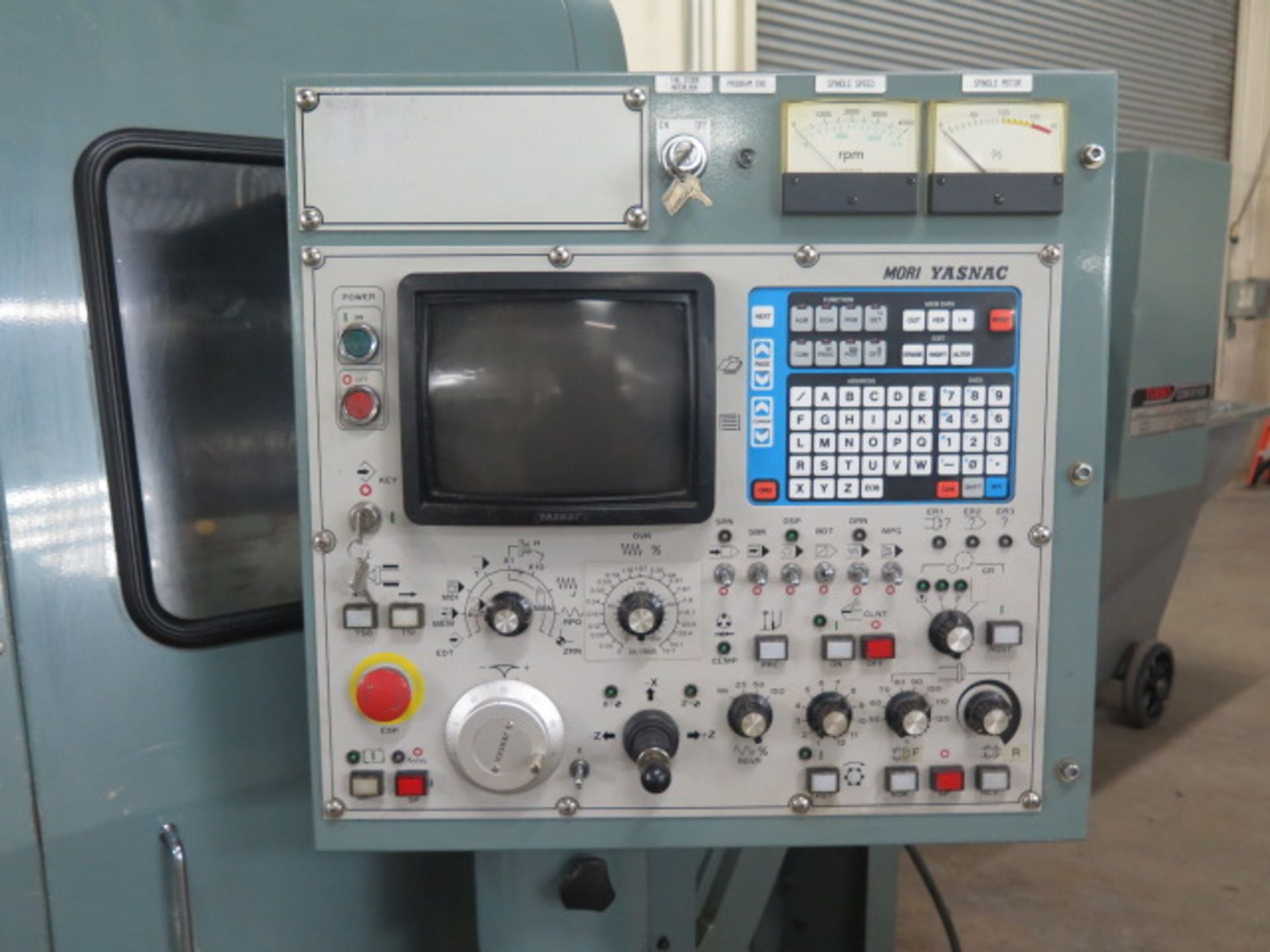 Mori Seiki SL-3B CNC Turning Center s/n 4262 w/ Mori-Yasnac Controls, 12-Station Turret, Hydraulic - Image 9 of 15