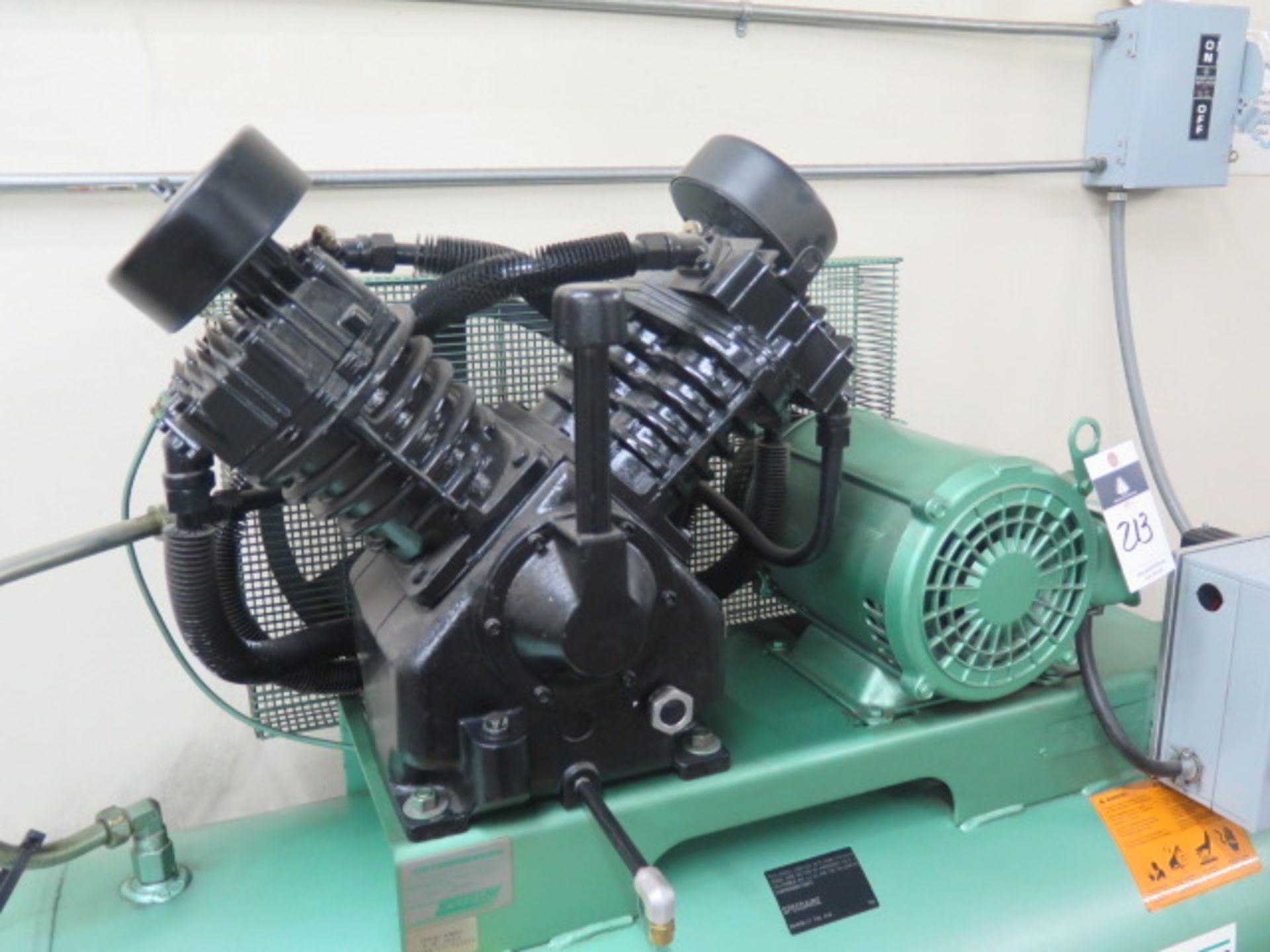 Speedaire 5Z402B-2 10Hp Horizontal Air Compressor s/n 041493L-980893 w/ 2-Stage Pump, 120 Gallon - Image 3 of 10