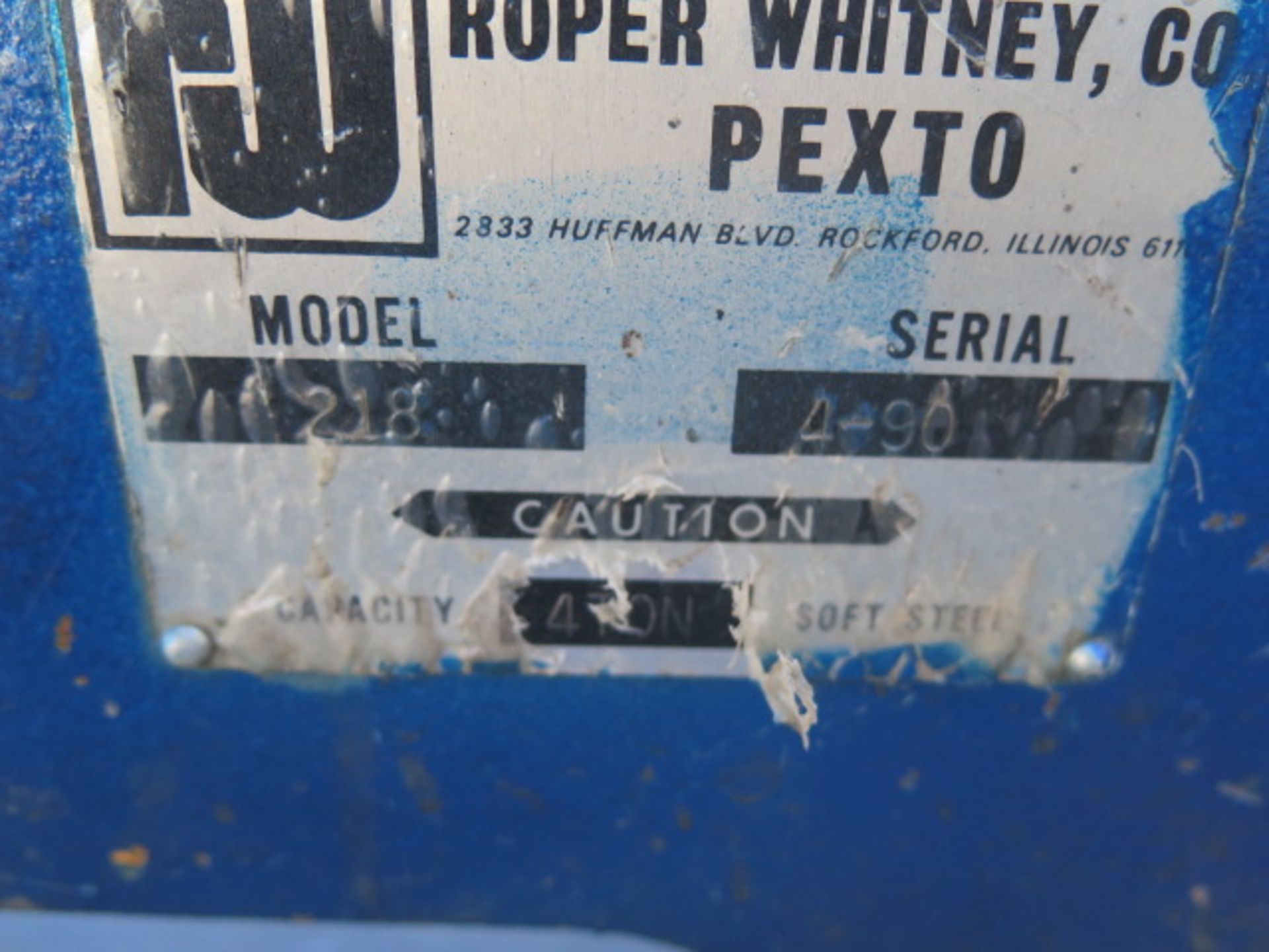 Roper Whitney Pexto mdl. 218 4-Ton Punch w/ 12" Throat - Bild 3 aus 3