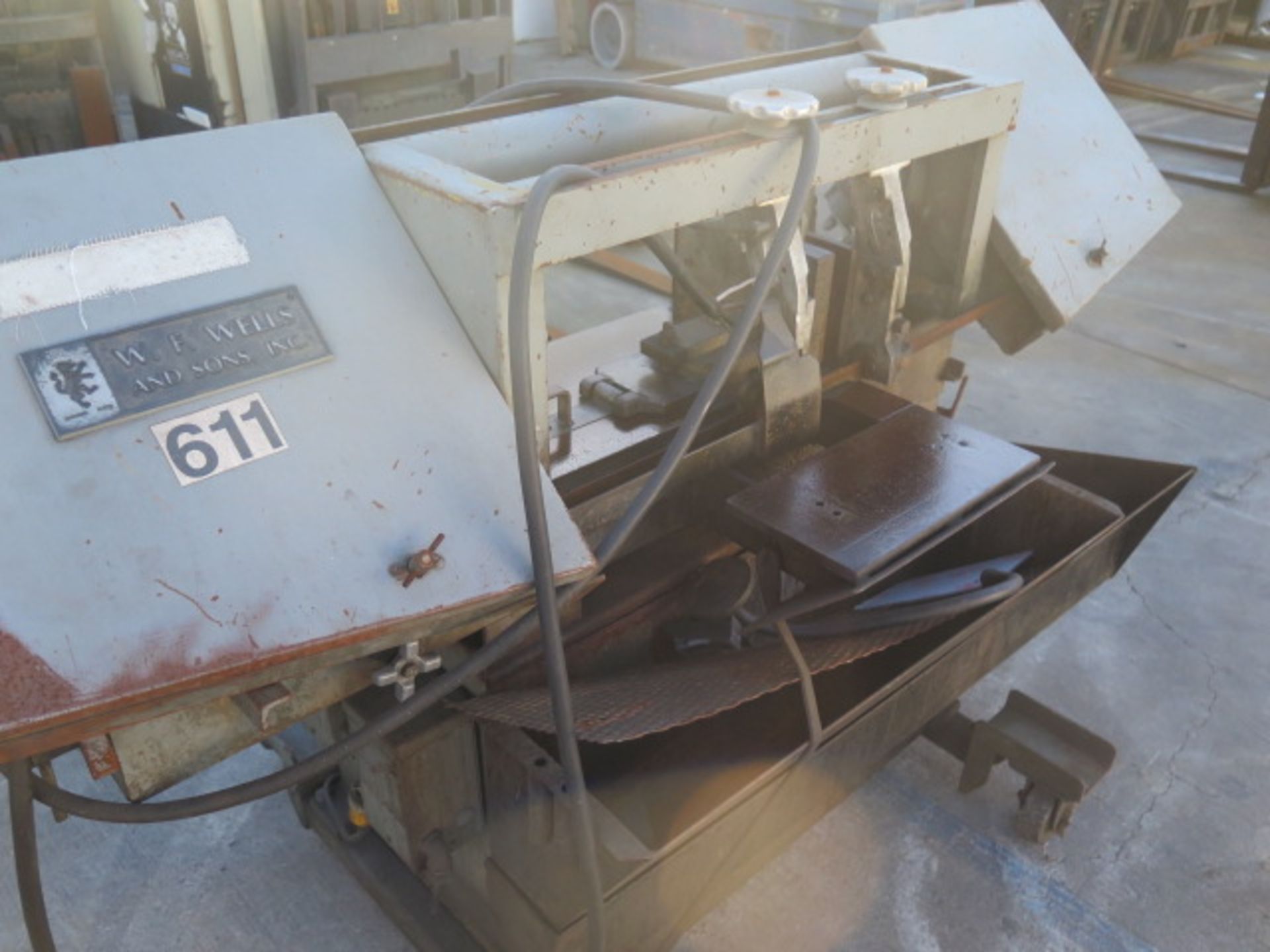 Wells mdl. L-9 9" Horizontal Band Saw w/ Manual Clamping, Coolant, Rolling Base - Image 3 of 6