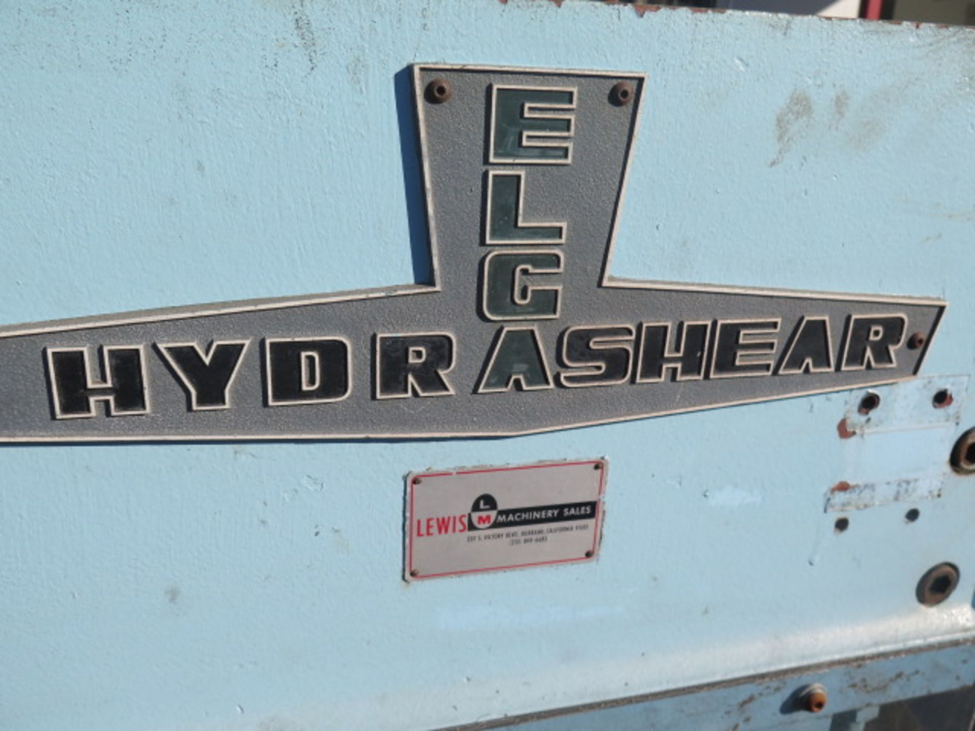 ELG “Hydra-Shear” 1/8” x 6’ Deep Throat Hydraulic Power Shear s/n 618BGA67530 w/ 14” Throat, Dial - Image 3 of 7