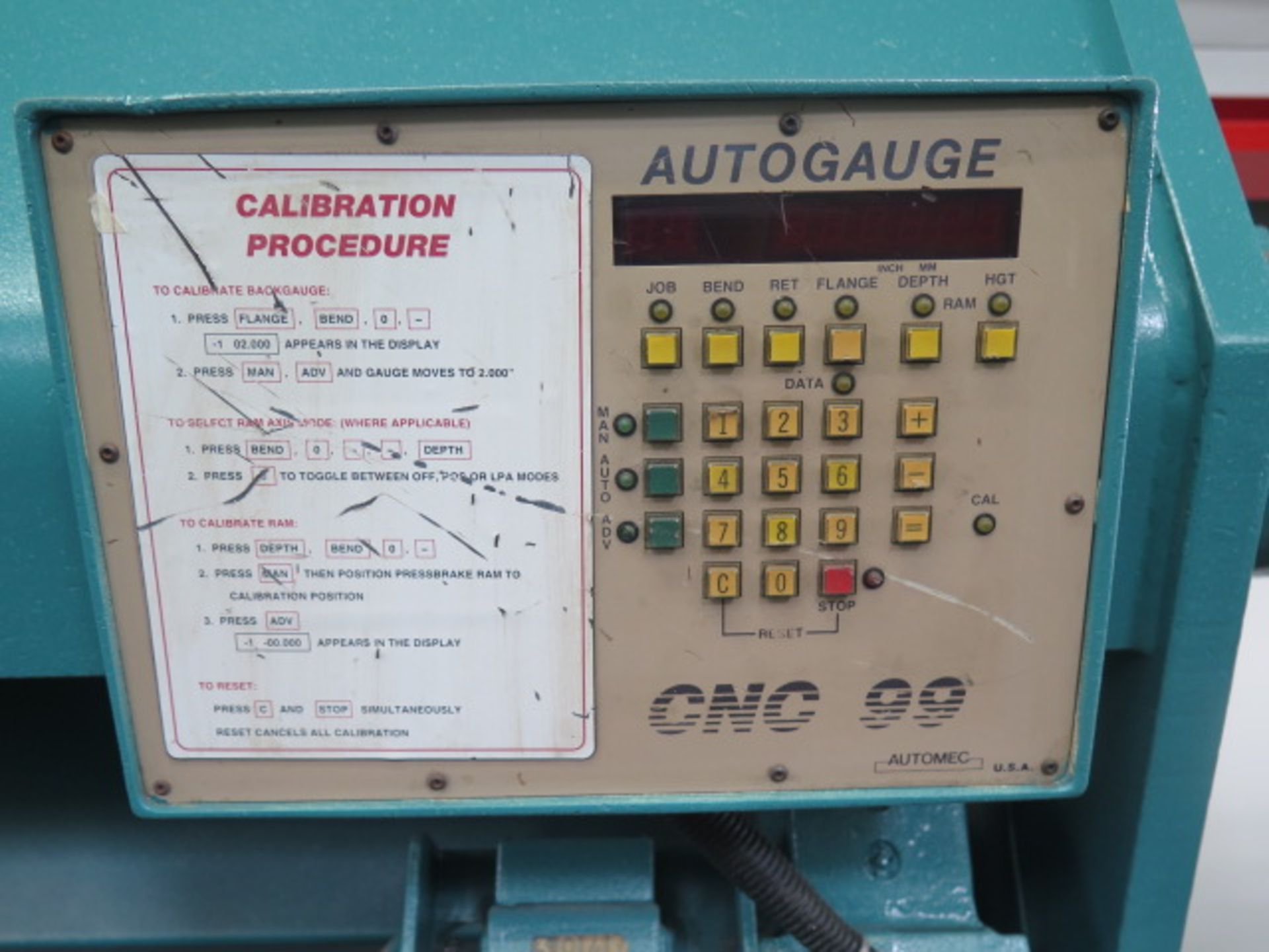 Wysong H-55-6 55 Ton x 6’ CNC Press Brake s/n HPB21-107 w/ Autogauge CNC99 Controls and Back - Bild 5 aus 11