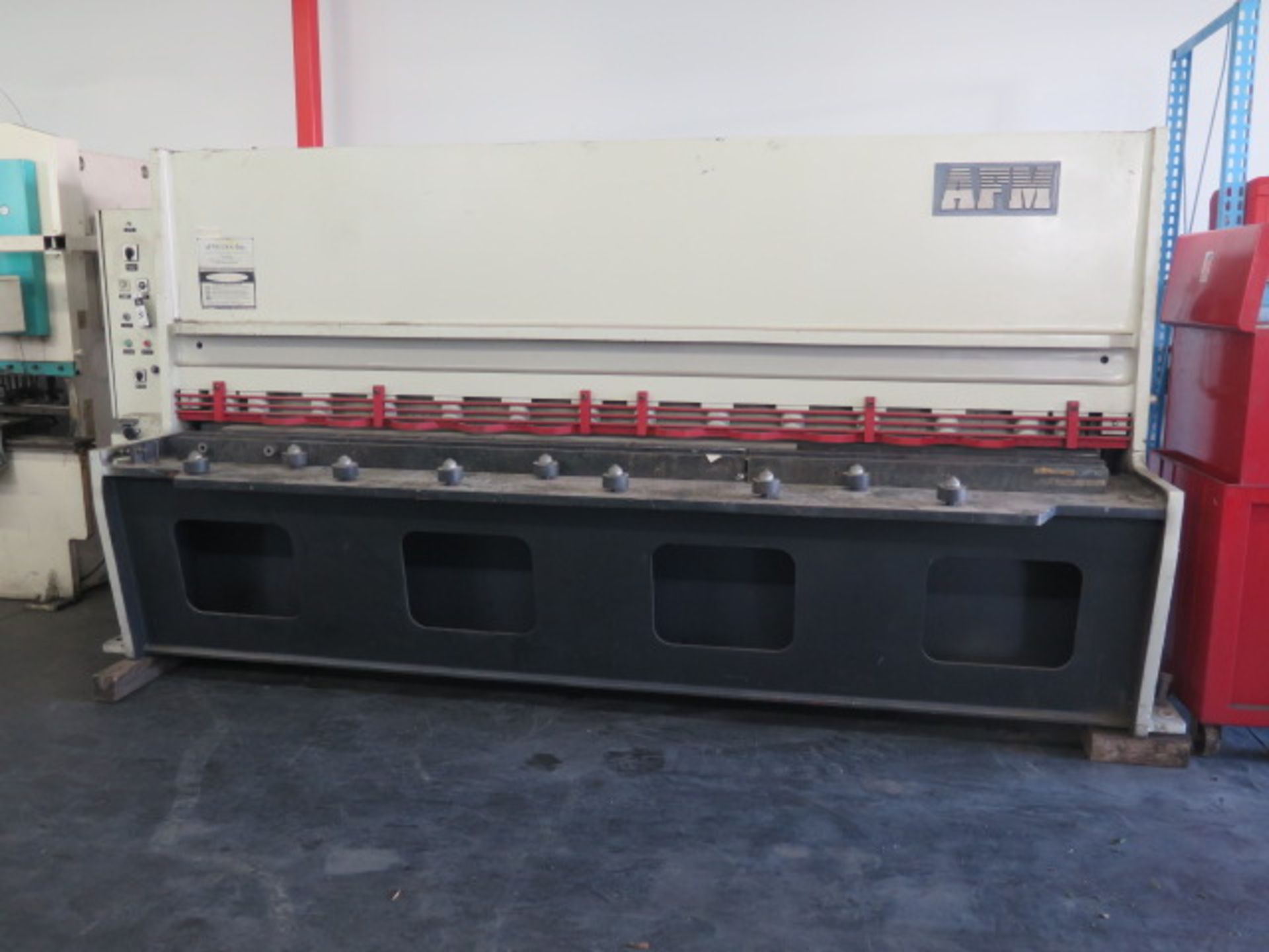 AFM mdl. MK6-31 10’ Hydraulic Power Shear s/n IJGS/9-60001 w/ Dial Back Gage, 125” Squaring Arm,