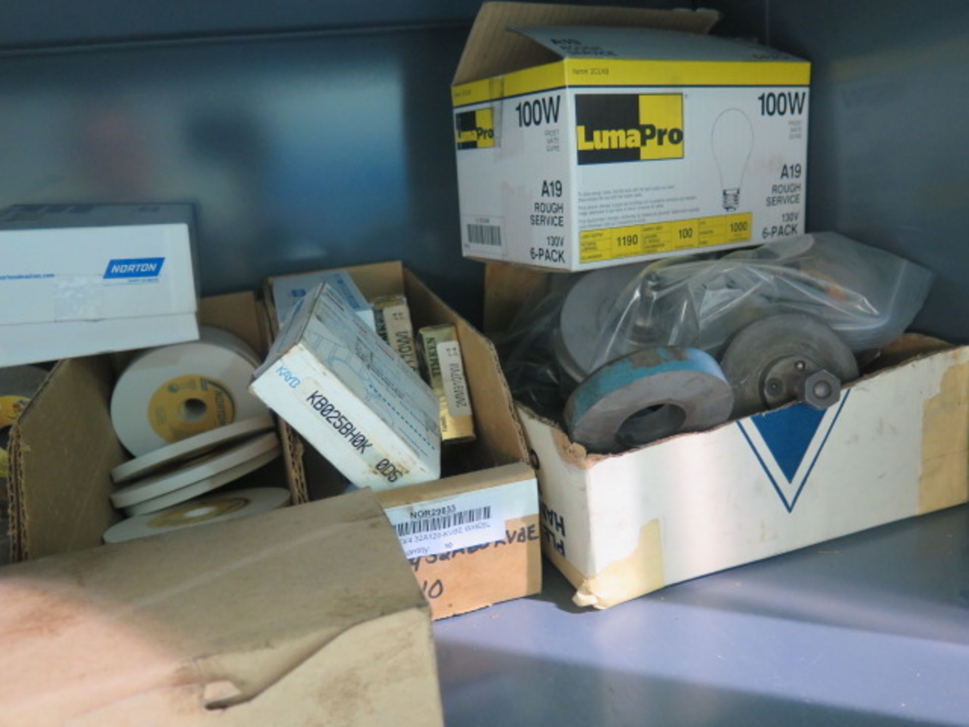 Heavy Duty Storage Cabinet w/ Grinding Wheels and Acces. - Image 5 of 6