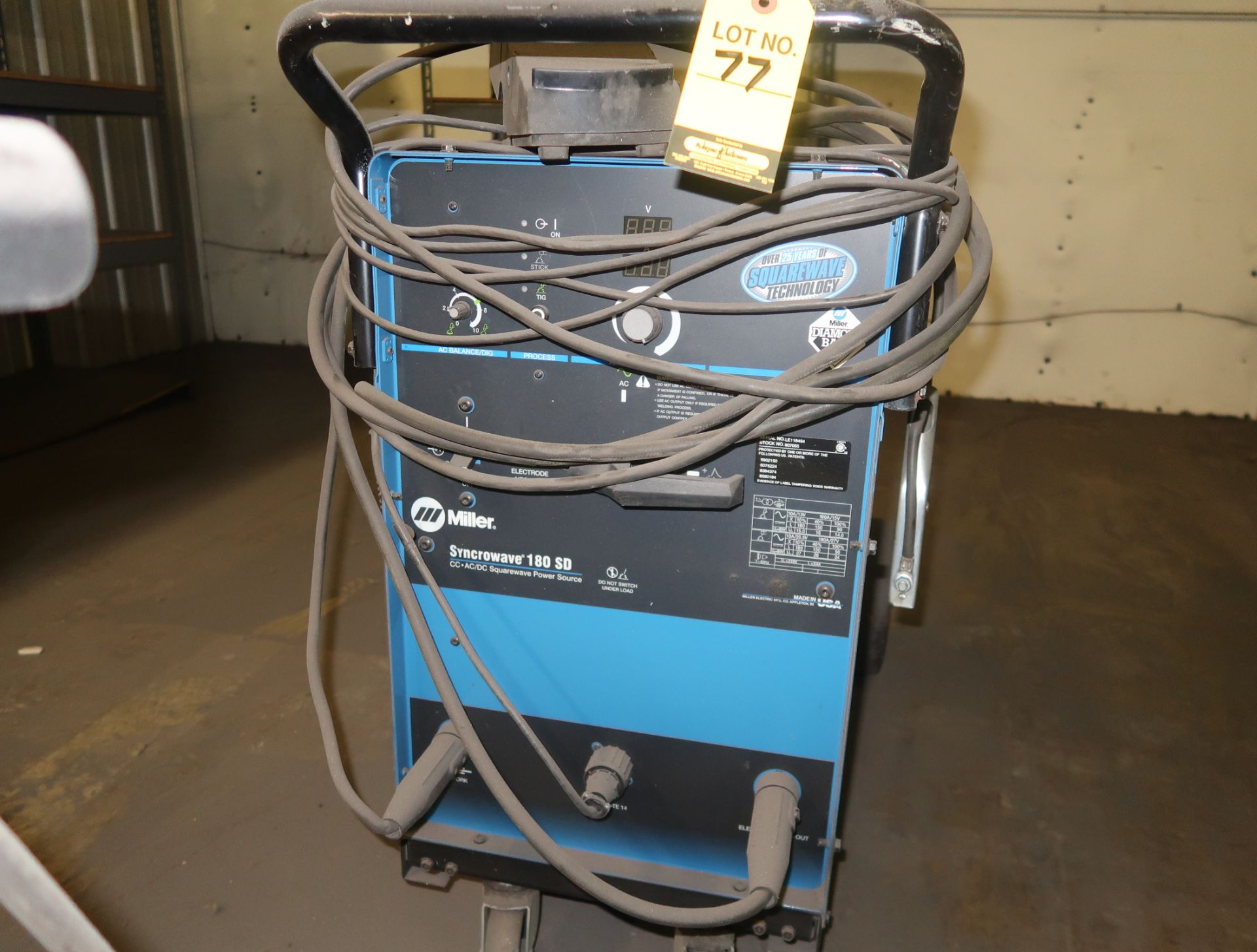 MILLER SYNCHROWAVE 180SD TIG WELDER LE118454