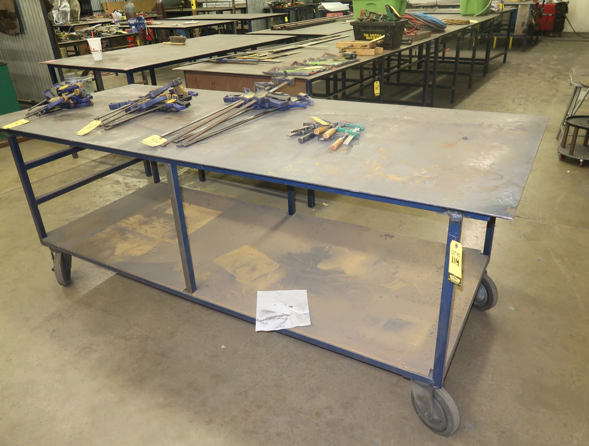 8' X 40" SET UP TABLE ON CASTERS