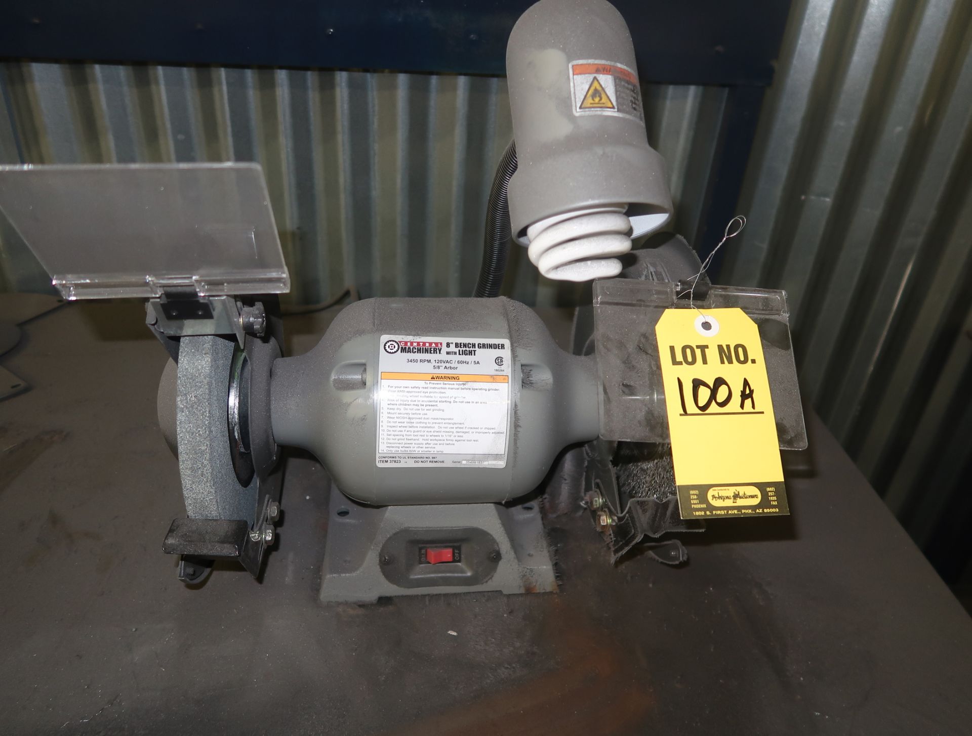 CENTRAL 8" BENCH GRINDER W/ LIGHT