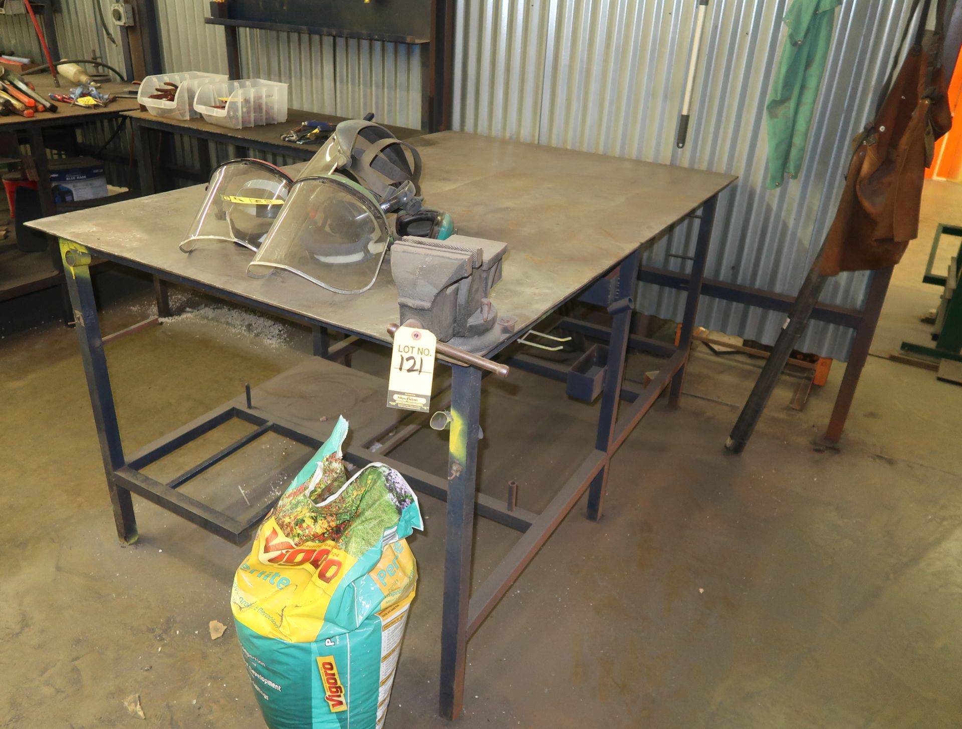 4' X 6' SHOP TABLE W/ PITTSBURGH BENCH VISE