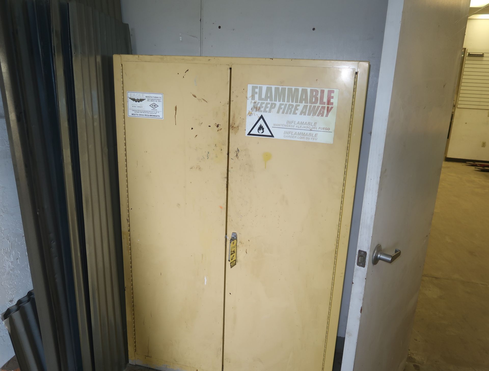 LOT FLAMMABLE CABINET W/ CONTENTS