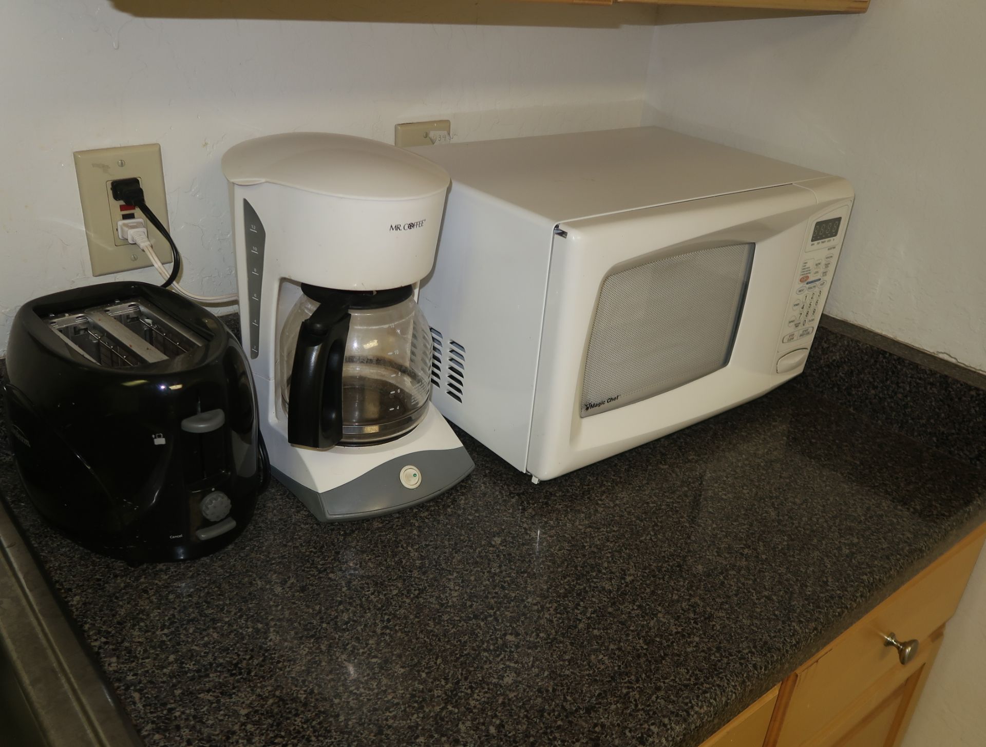 LOT REFRIGERATOR, 2-MICROWAVES, COFFEE MAKER, & TOASTER - Image 2 of 2