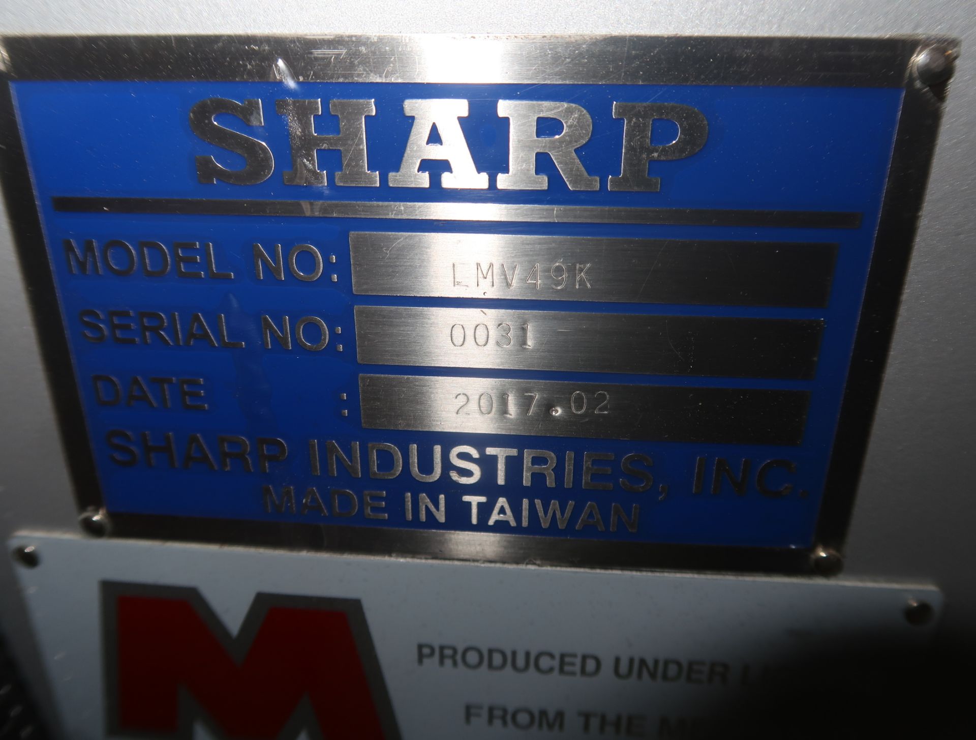 SHARP LMV-49K PREMIER MILL PACKAGE DRO, DVS HEAD & POWER FEED MDL. LMV-49K SN. 0031 (NEW) - Image 6 of 7