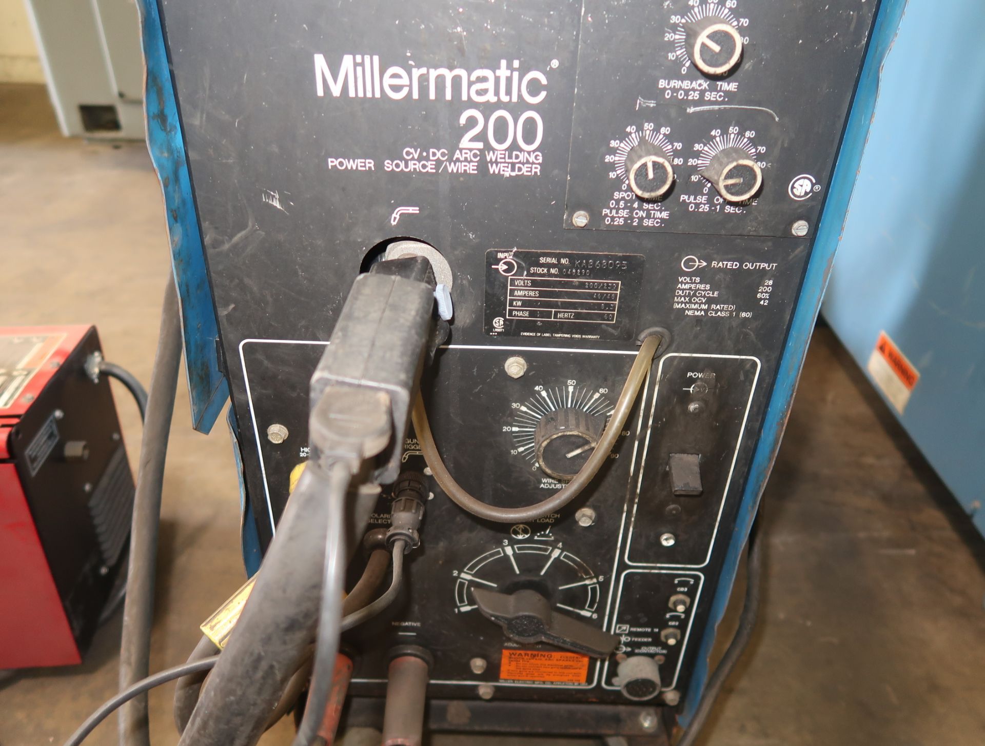 MILLER MILLERMATIC200 CV-DC MIG WELDING POWER SOURCE/WIRE FEEDER - Image 2 of 3