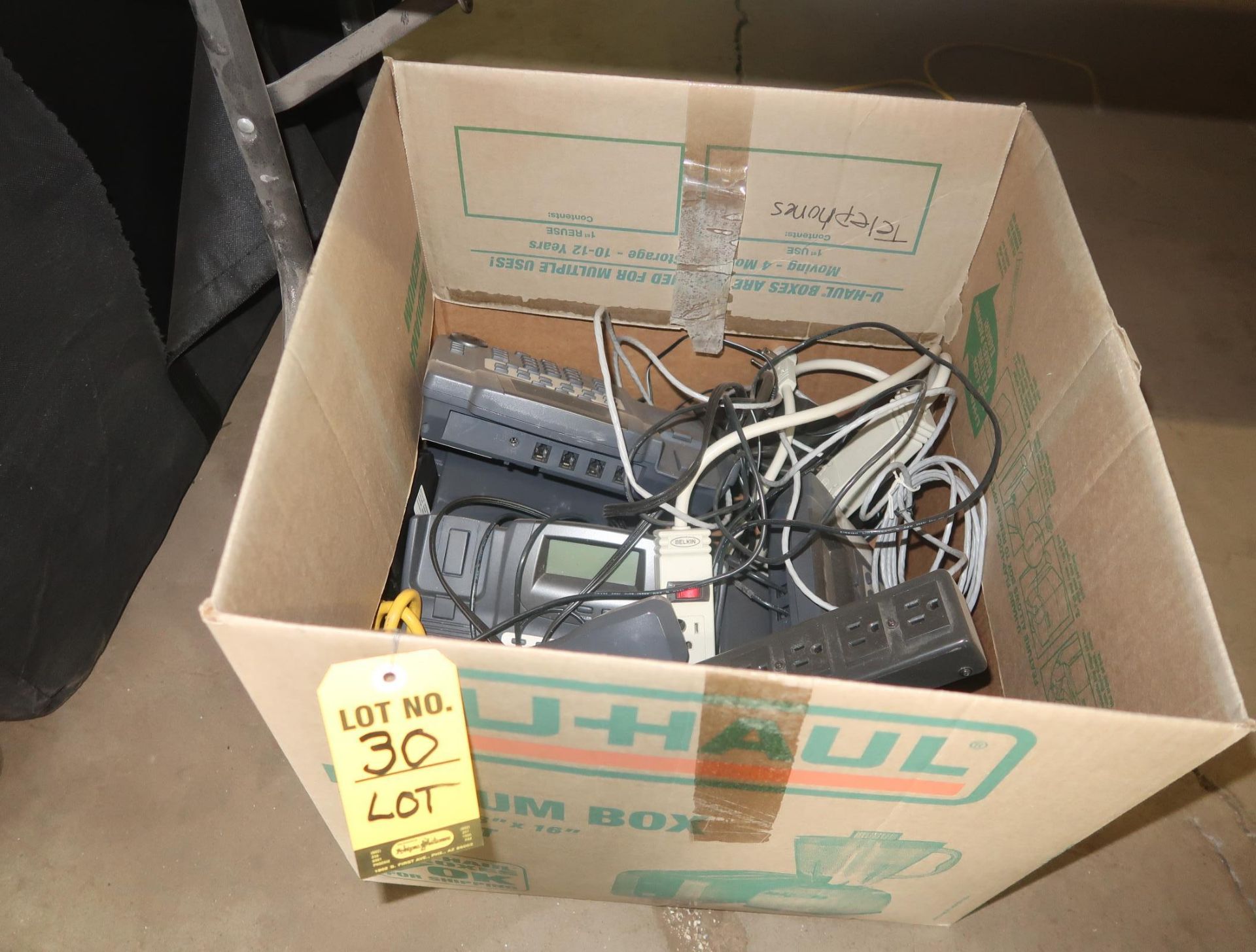 LOT OF MULTILINE OFFICE TELEPHONES AND POWER CORDS