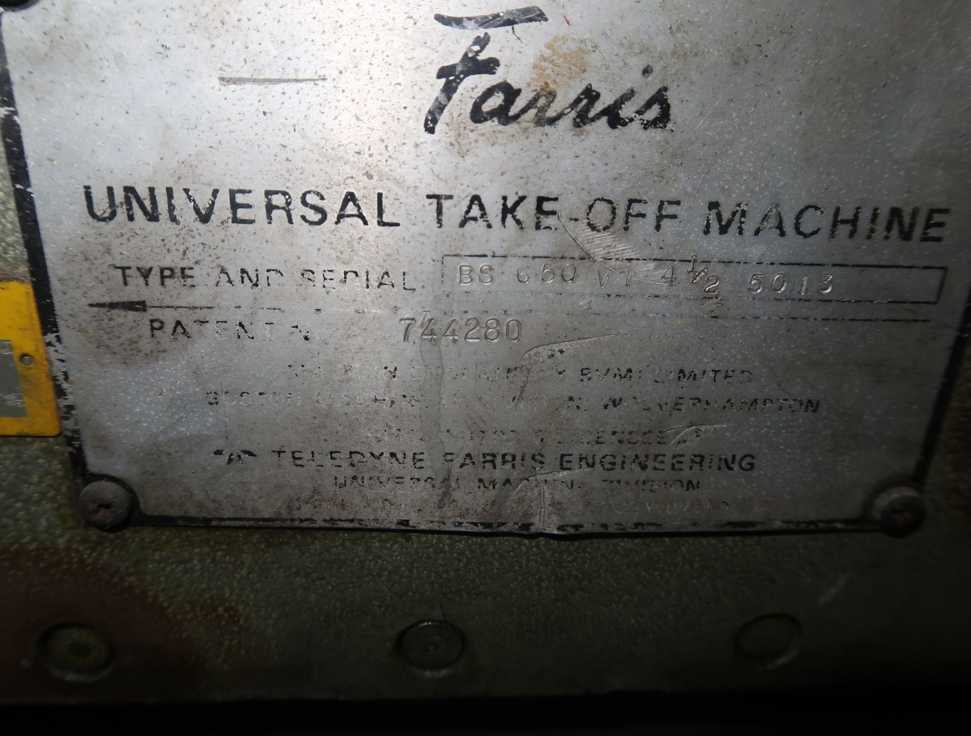 FARRIS UNIVERSAL TAKE OFF MACHINE PULLER - Image 2 of 2