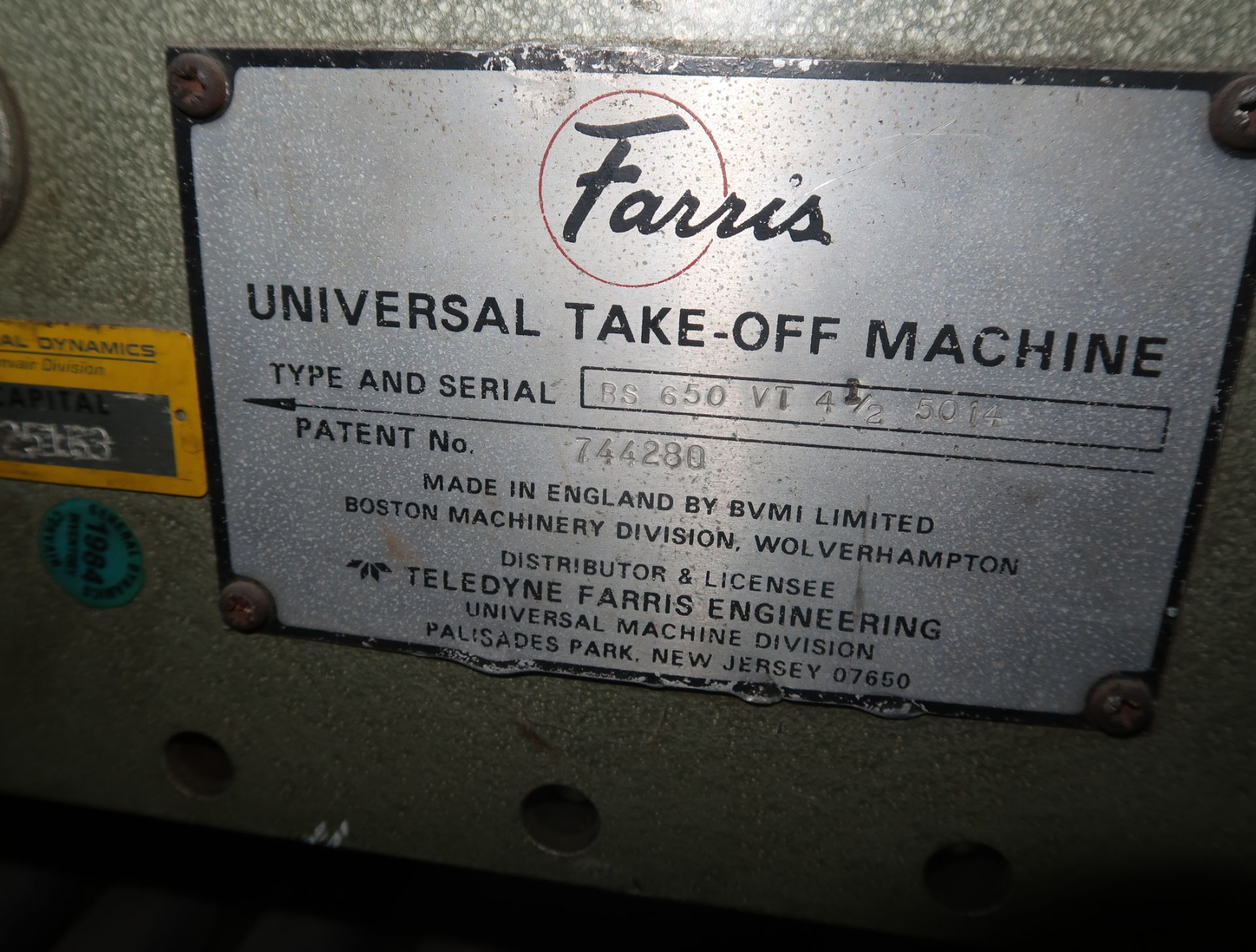 FARRIS UNIVERSAL TAKE OFF MACHINE PULLER - Image 2 of 2