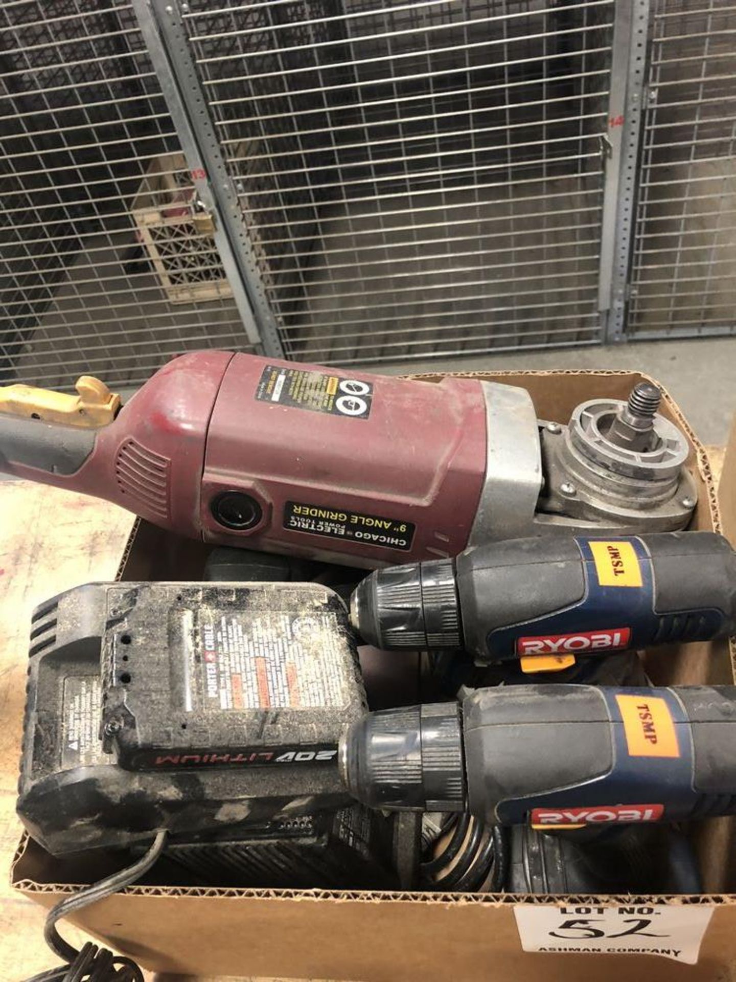 (LOT) MISC. ELECTRIC HAND TOOLS- RIGHT ANGLE GRINDER, DRILLS