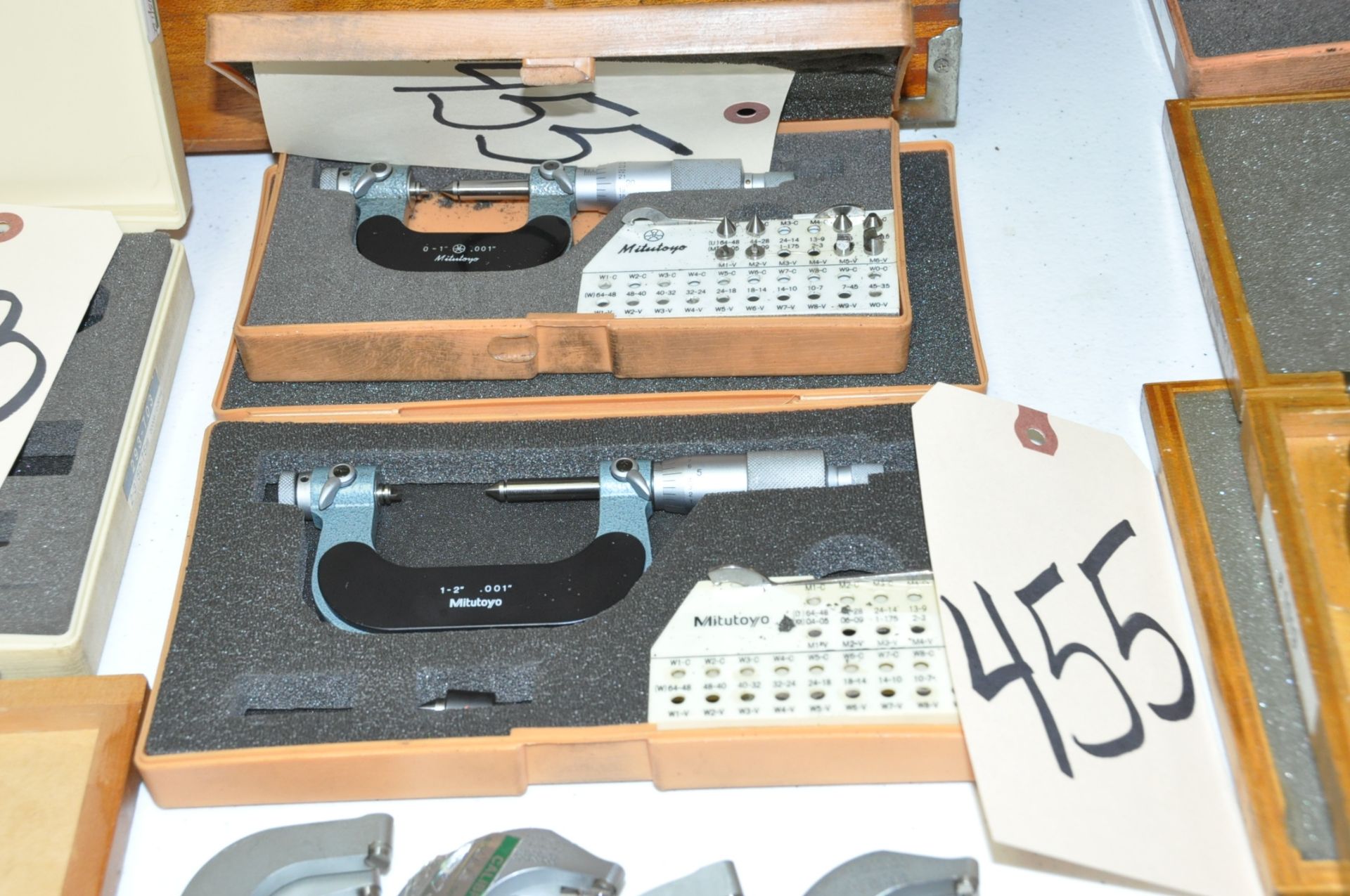 Lot-(1) 0 - 1" and (1) 1 - 2" Screw Thread Micrometers with Cases