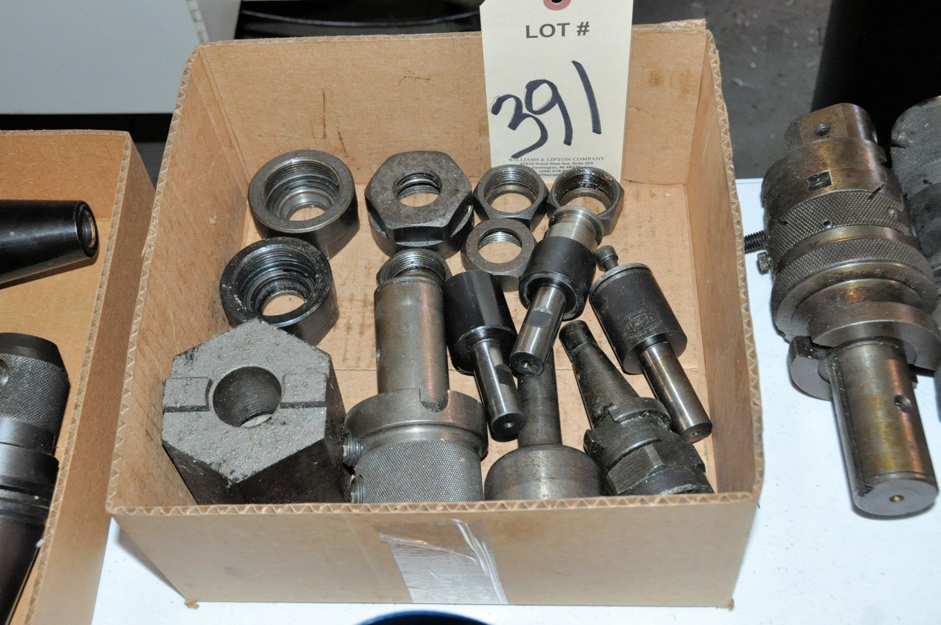 Lot-Collet Holders; Nuts etc. in (1) Box with (1) Boring Head and (1)