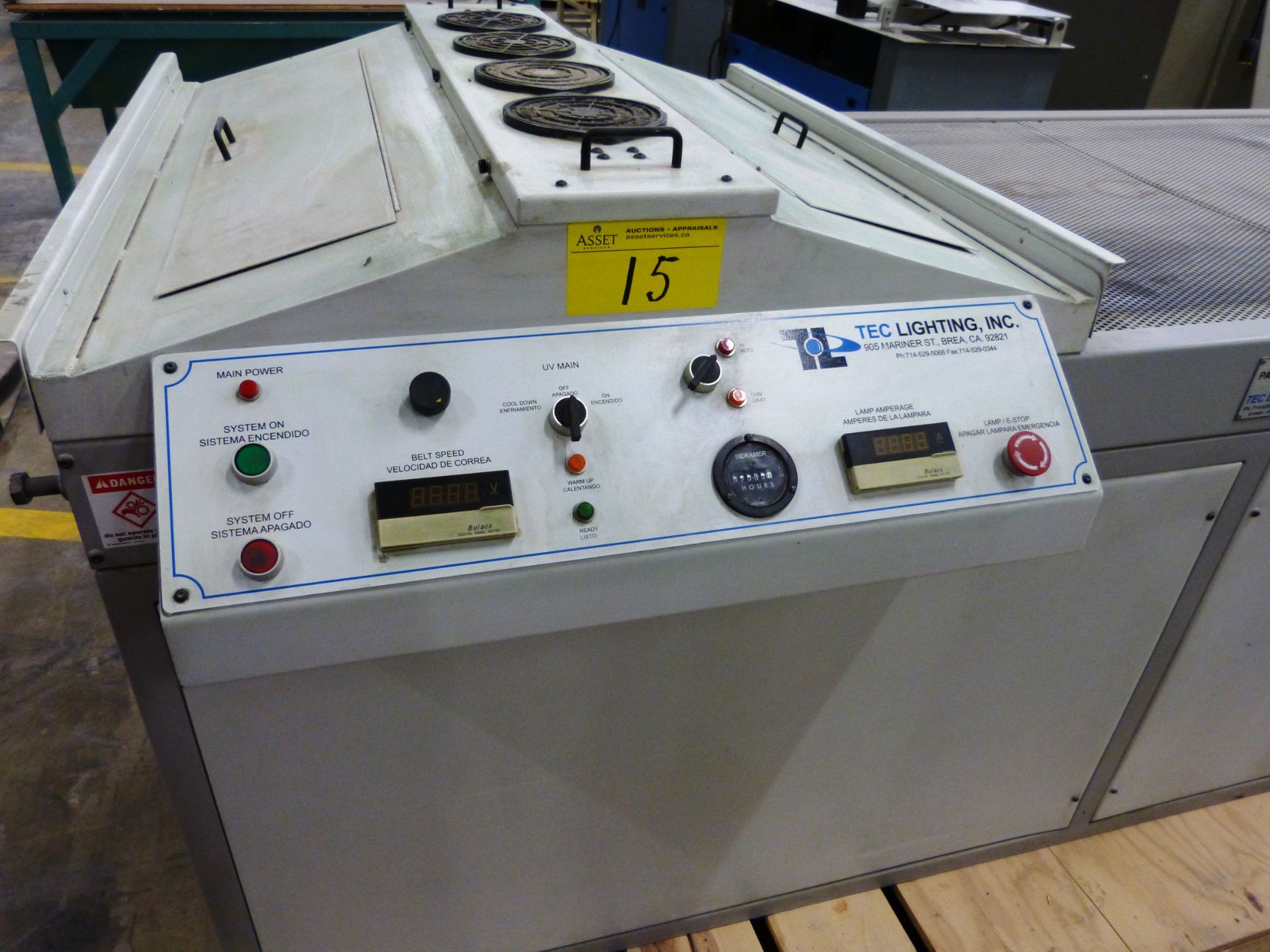 TEC LIGHTING “TC-3030-1-14A” UV Flood Coater, 30” Capacity - Image 2 of 6