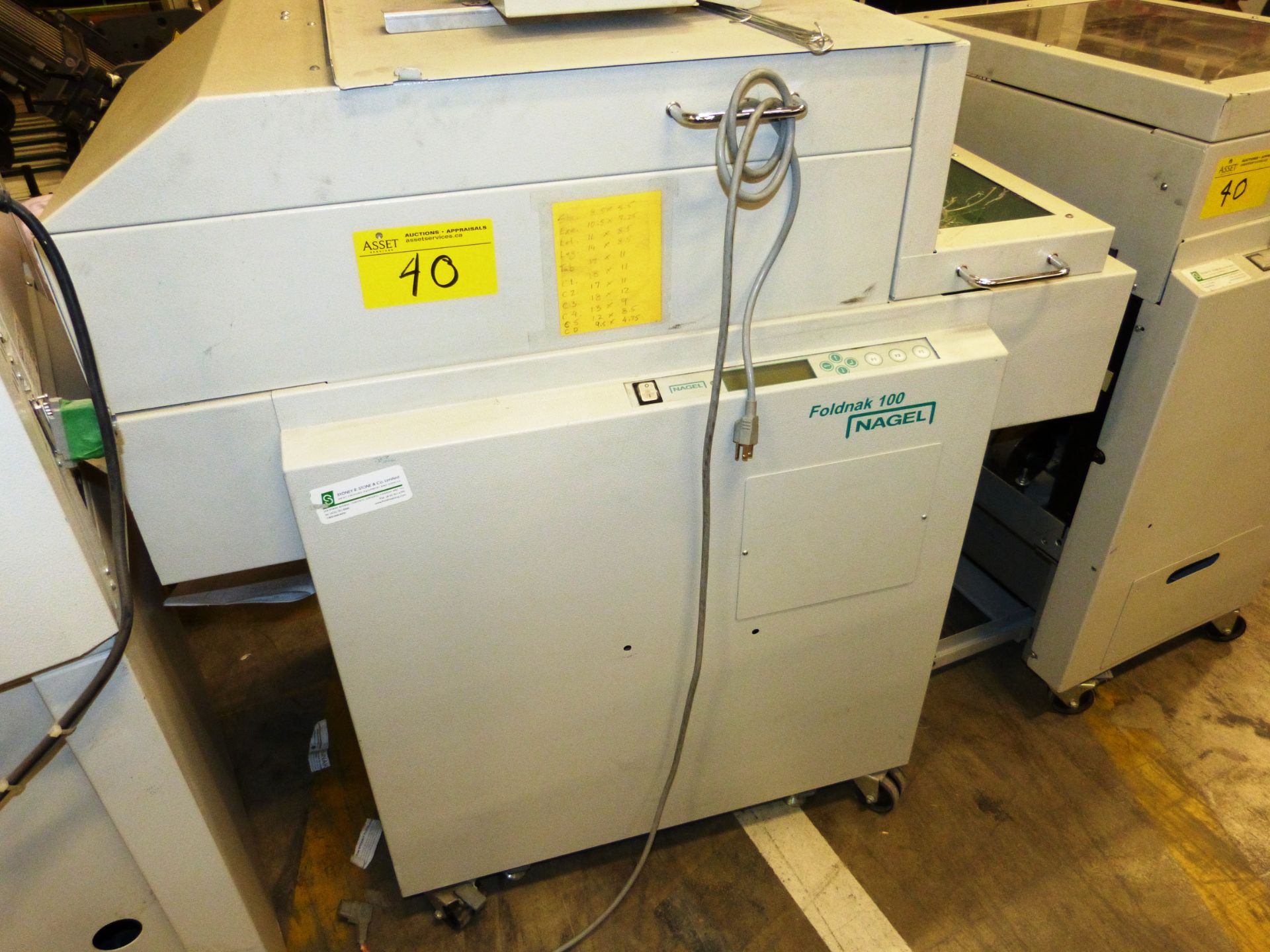 NAGEL Booklet Maker w/Model "Stander S8/2" Feeder", "FK-100 Folder" & "Trimmer 100" - Image 3 of 9