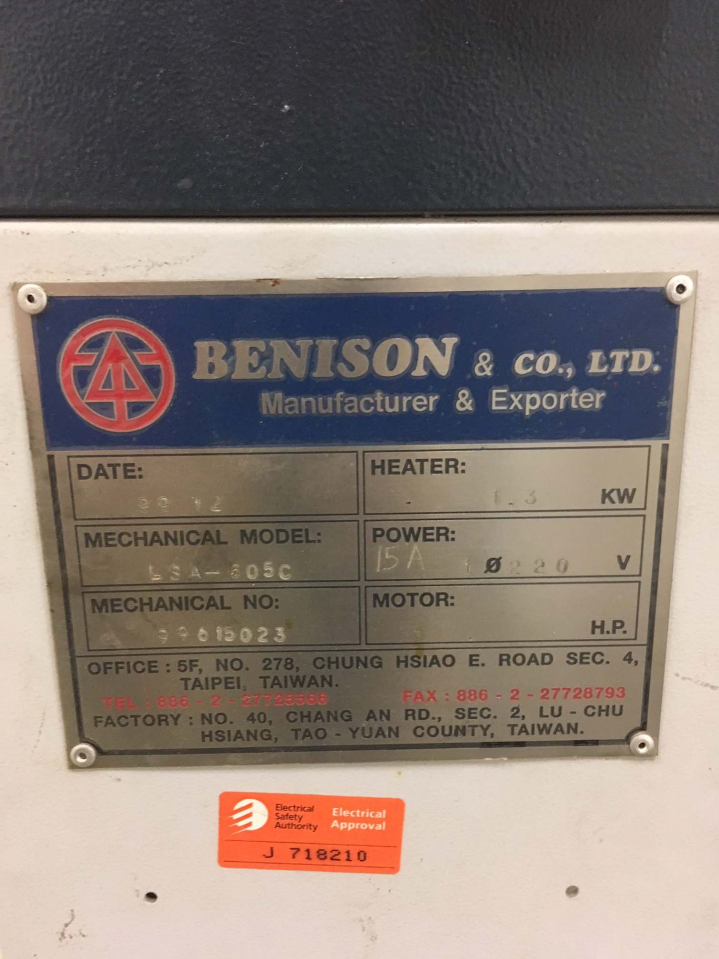 BENISON ''LSA-605C'' L-BAR Automatic Sealer - Image 5 of 5