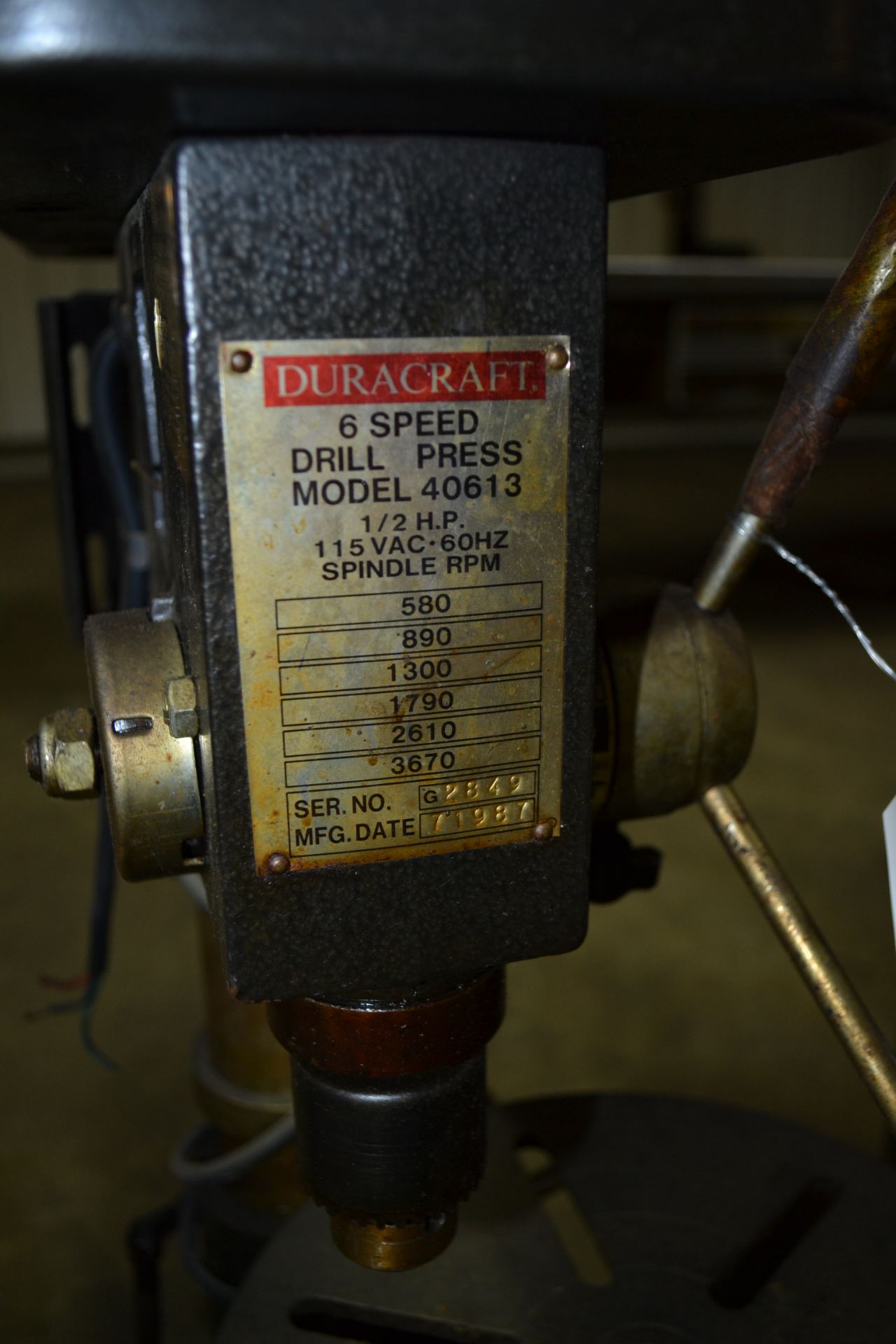 Duracraft Model 40613 Drill Press - Bild 3 aus 3