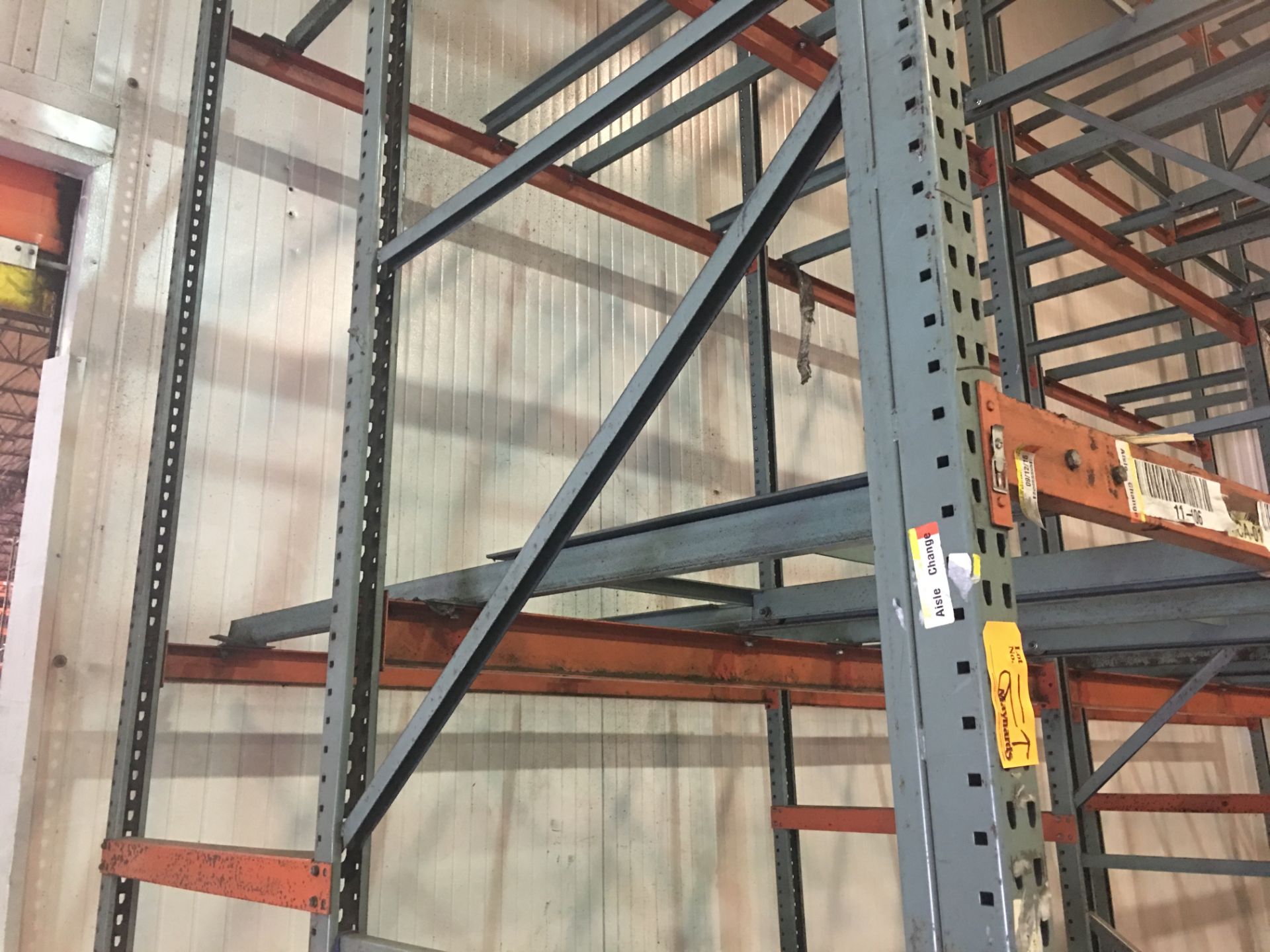 9 BAYS OF PUSHBACK RACKING: 2W X 2D X 4 PALLET HIGH, TOTAL 144 PALLET POSITIONS - Image 2 of 3