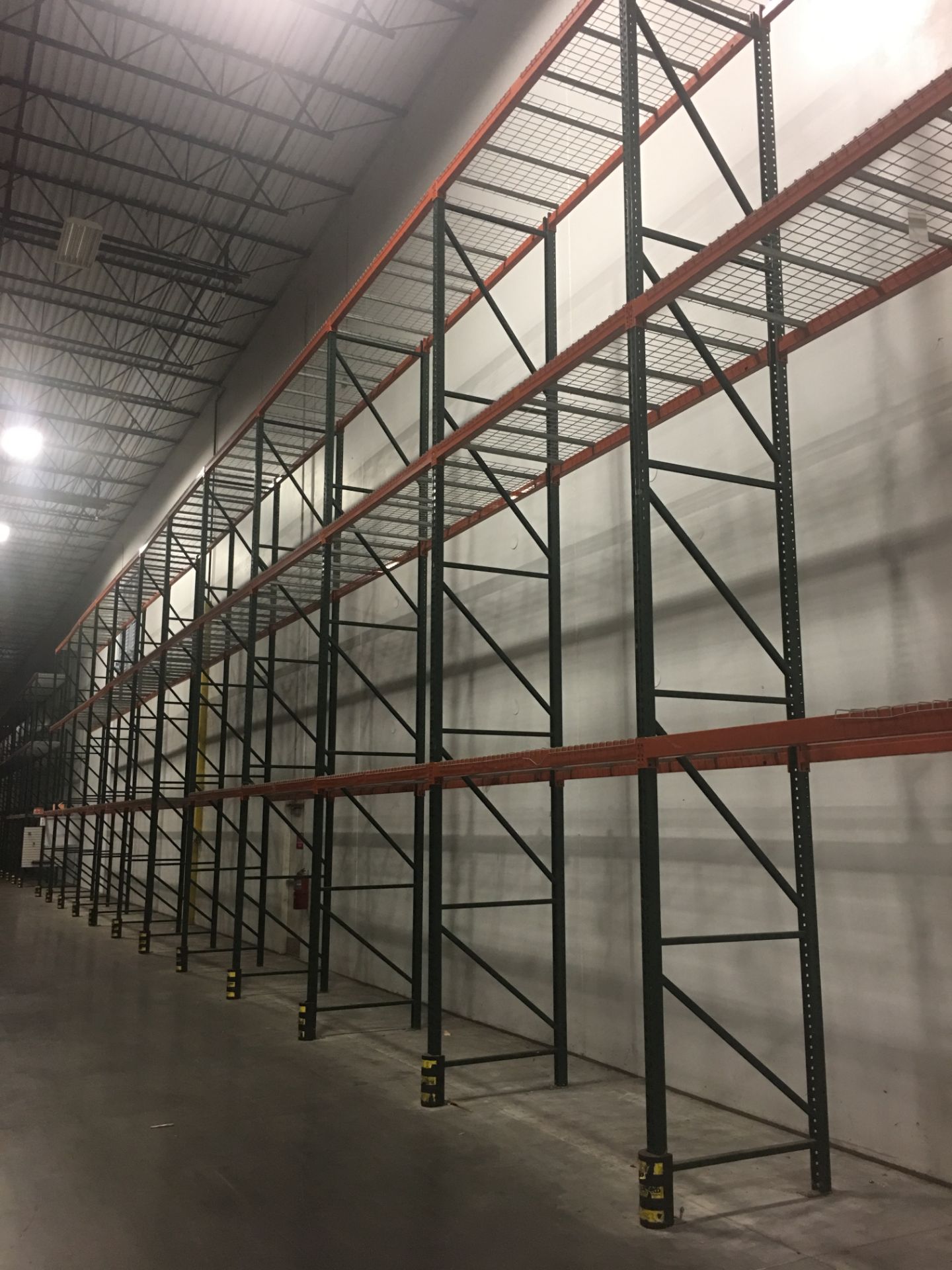 14 BAYS OF 26'H x 42"D X 120"W TEARDROP STYLE PALLET RACK, (4 BEAM LEVEL)