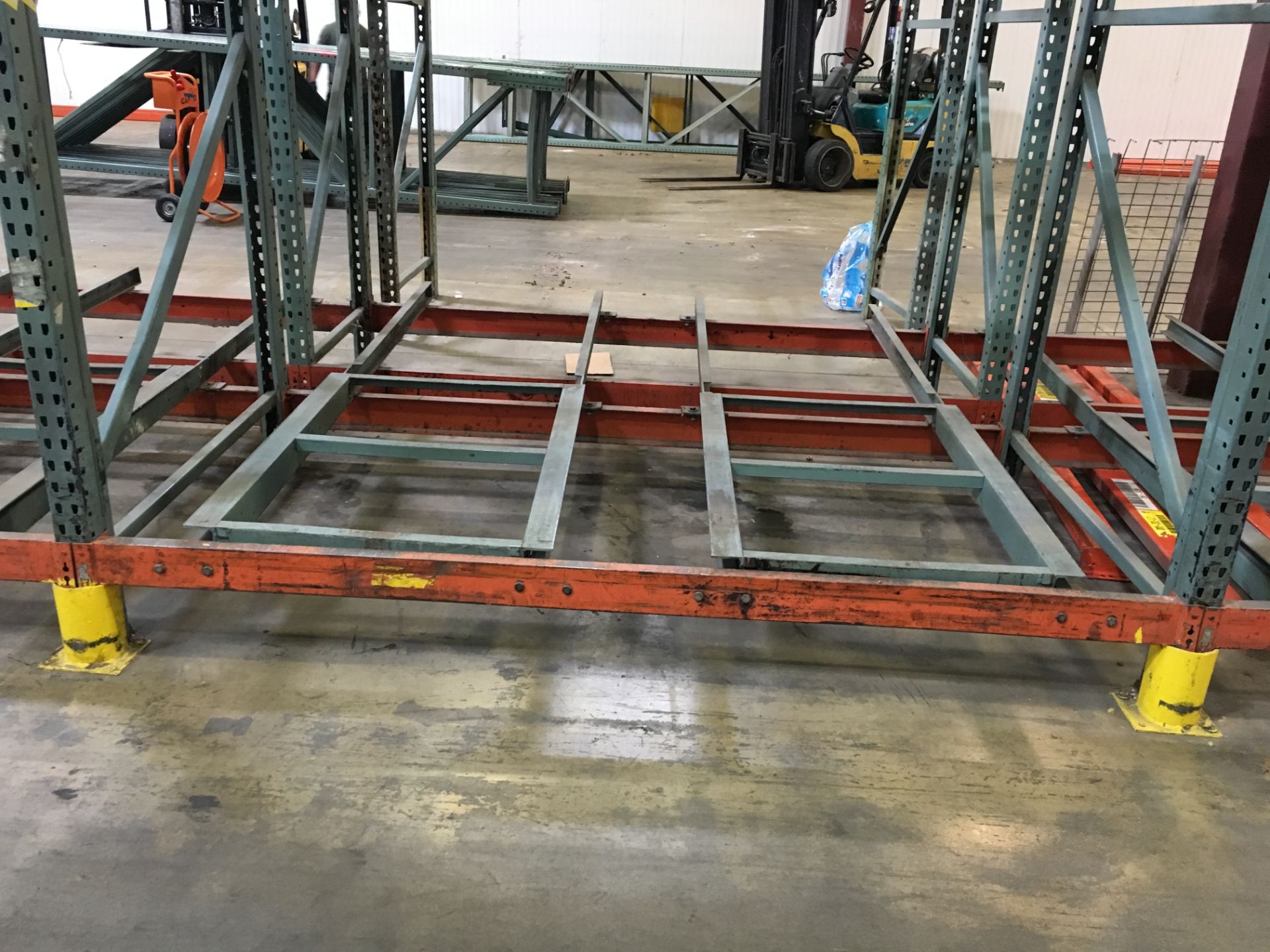 9 BAYS OF PUSHBACK RACKING: 2W X 2D X 4 PALLET HIGH, TOTAL 144 PALLET POSITIONS - Image 3 of 3