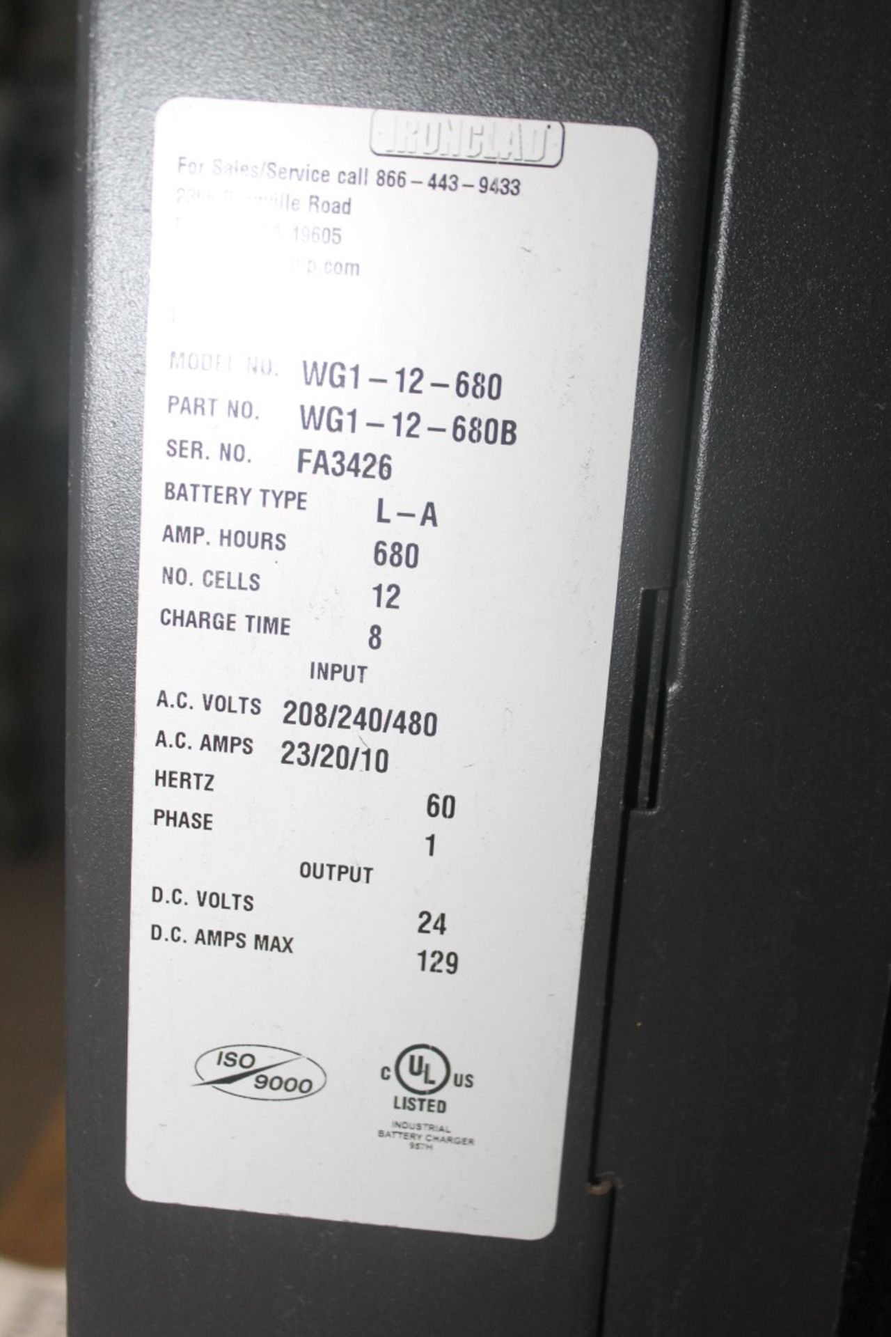 ENERSYS GOLD 24 VOLTS BATTERY CHARGER, - Image 3 of 4